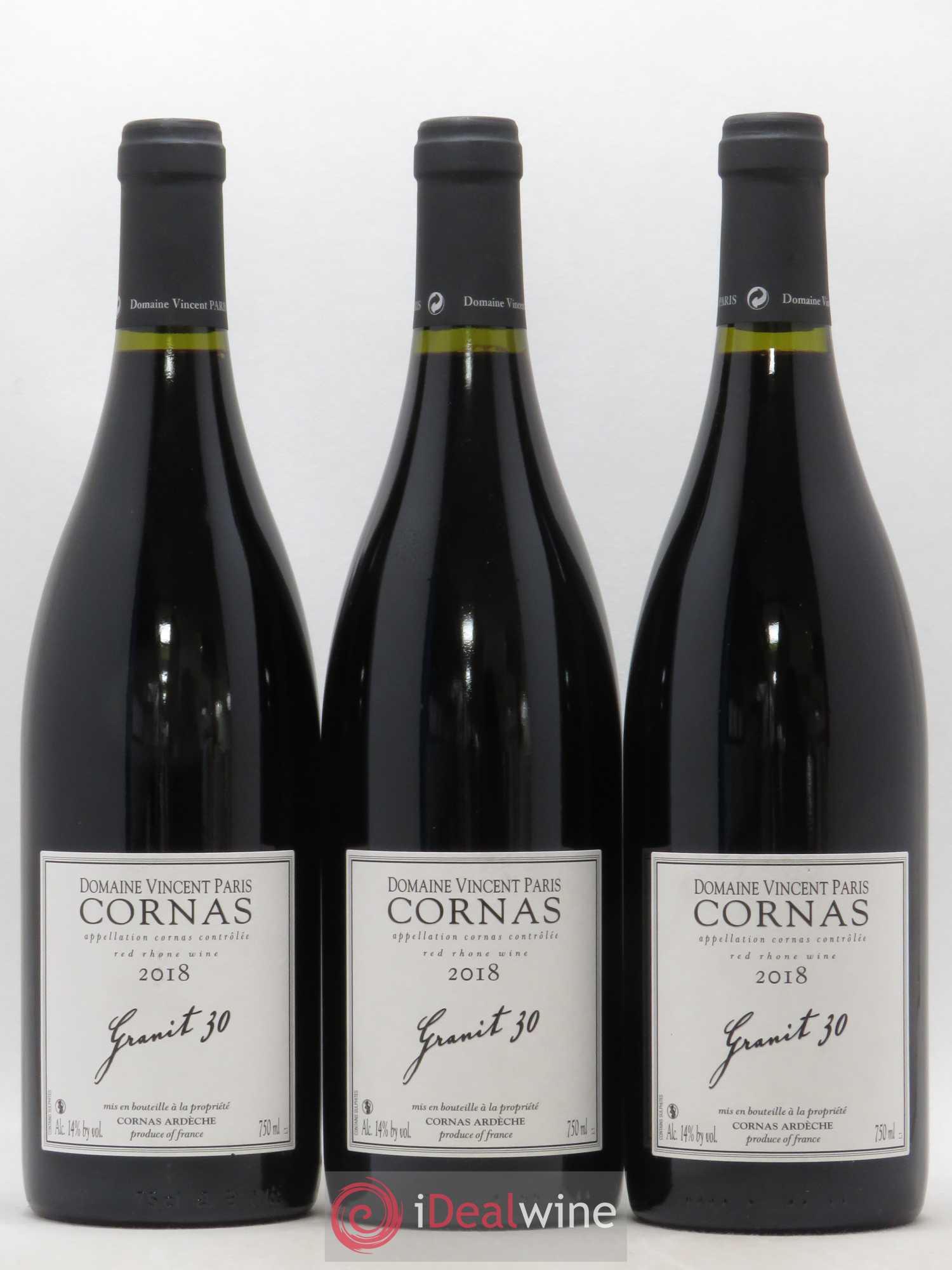 Cornas Granit 30 Vincent Paris 2018 - Lot de 3 bouteilles - 0