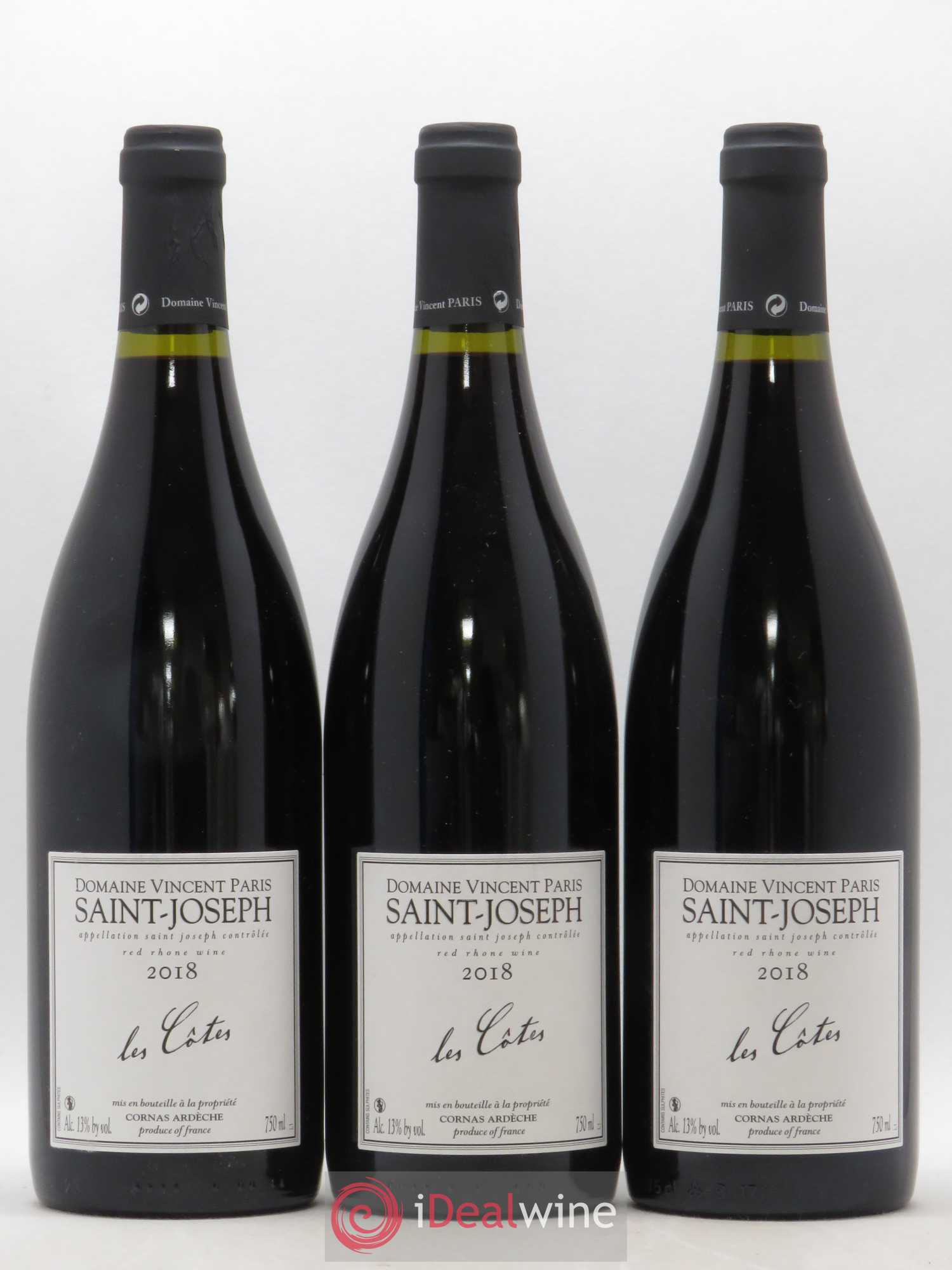 Saint-Joseph Les Cotes Domaine Vincent Paris 2018 - Posten von 3 Flaschen - 0