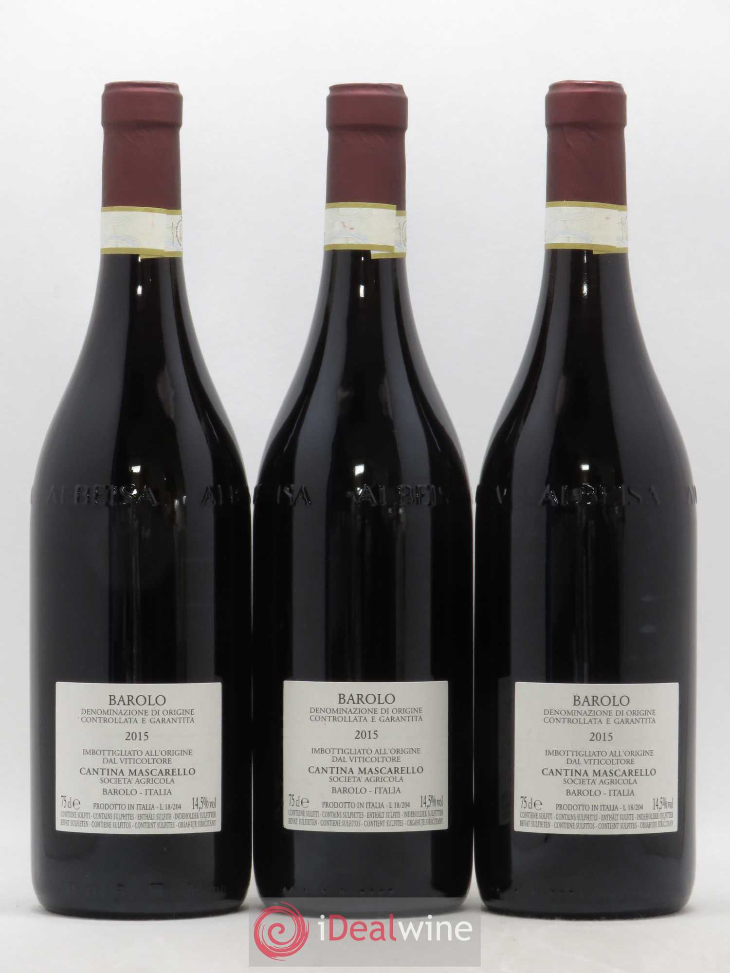 Barolo DOCG Bartolo Mascarello 2015 - Lot de 3 bouteilles - 1