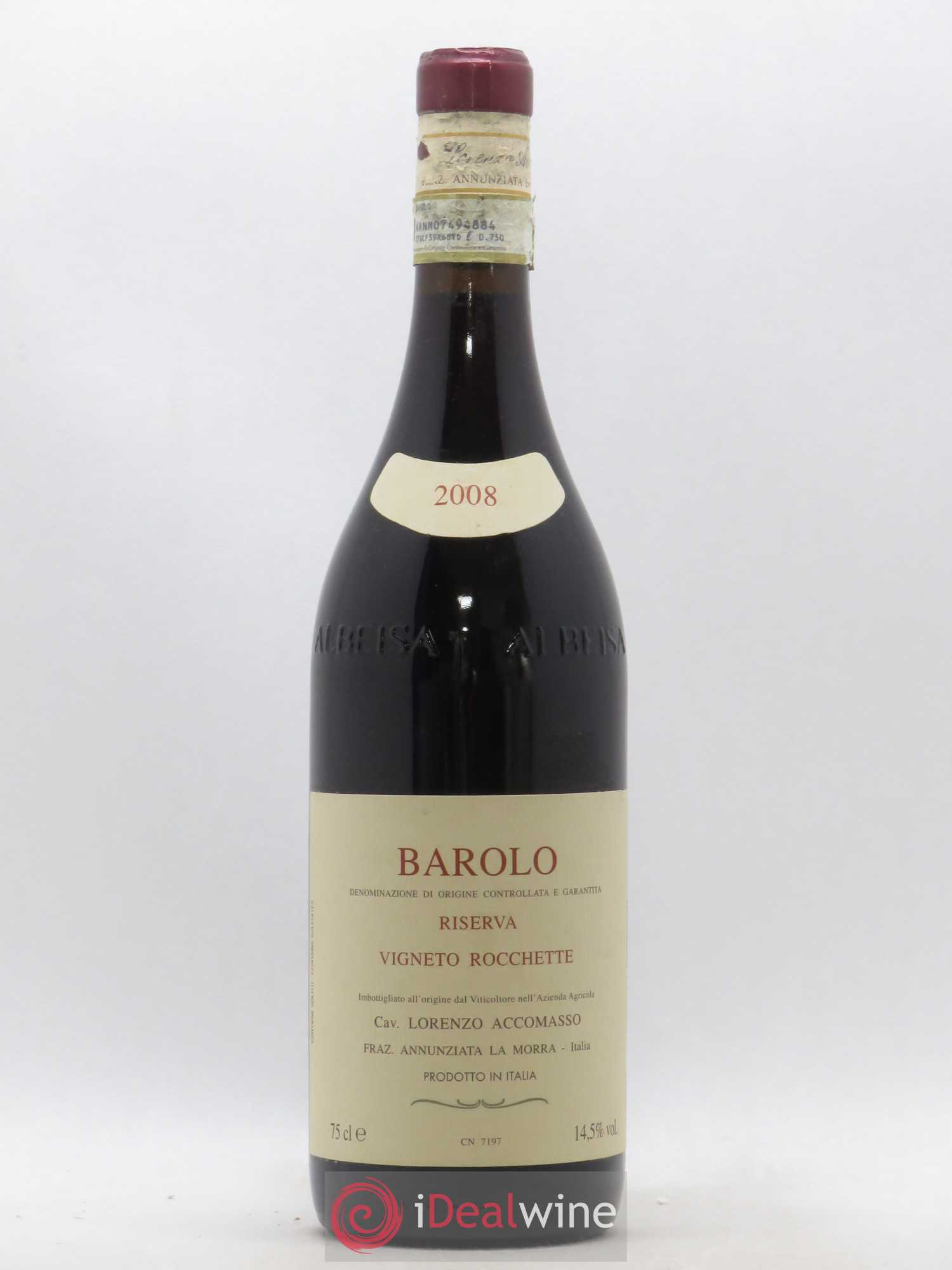 Barolo DOCG Riserva Vigneto Rocchette Lorenzo Accomasso 2008 - Lot of 1 bottle - 0