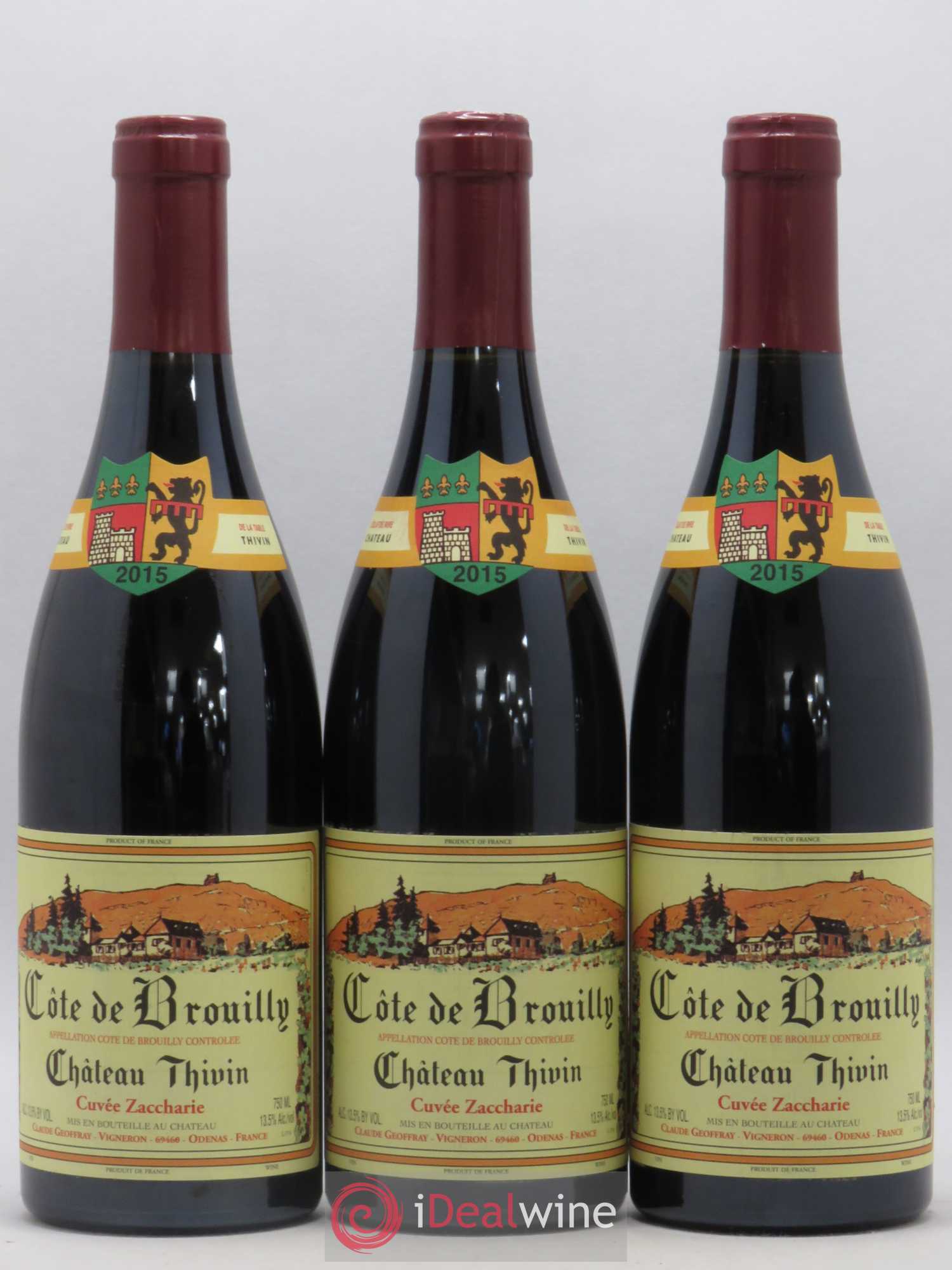 Côte de Brouilly Cuvée Zaccharie Château Thivin 2015 - Lot de 3 bouteilles - 0