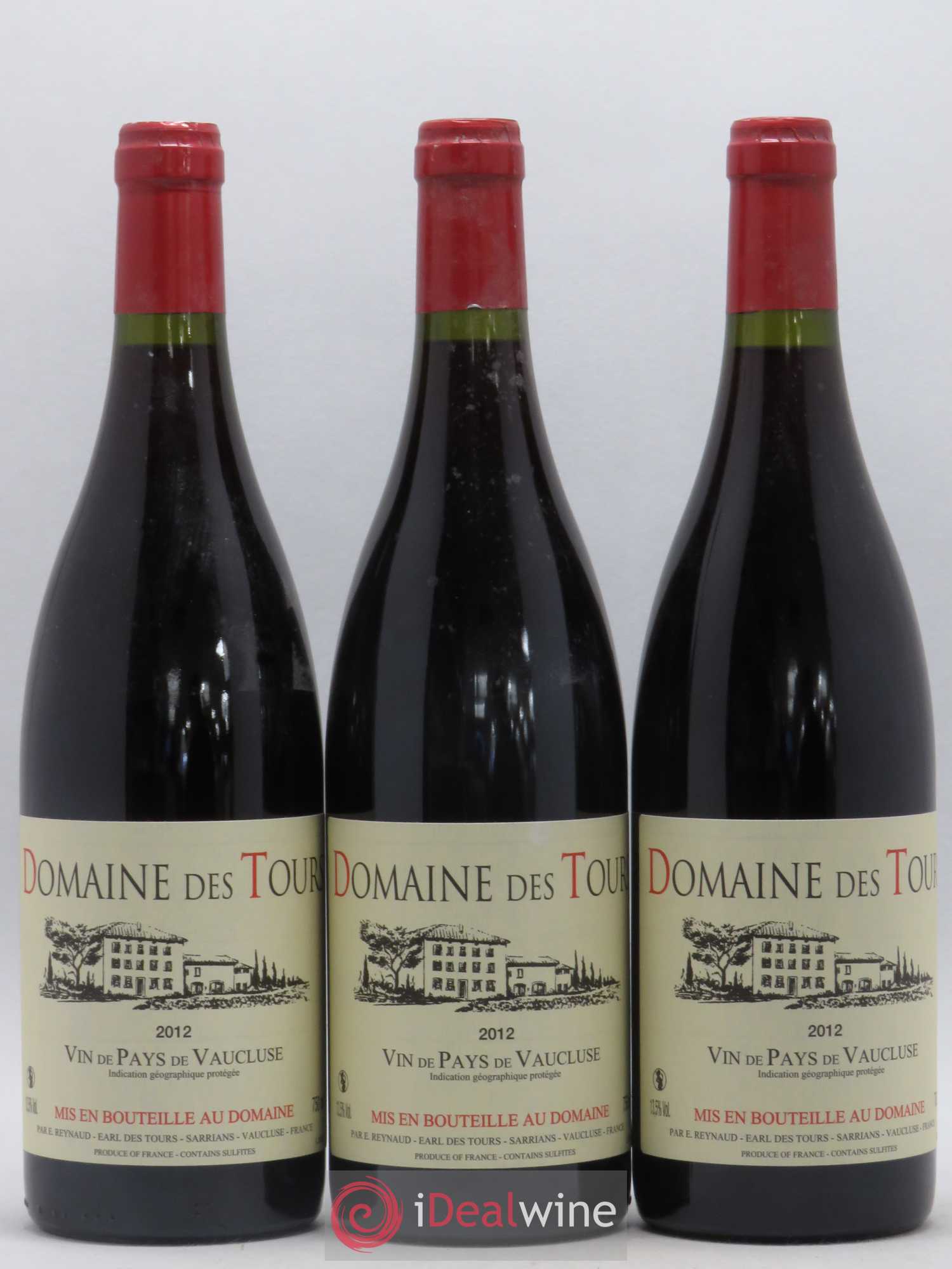 Vaucluse (Vin de Pays de Vaucluse) Domaine des Tours Emmanuel Reynaud 2012 - Lot de 3 bouteilles - 0