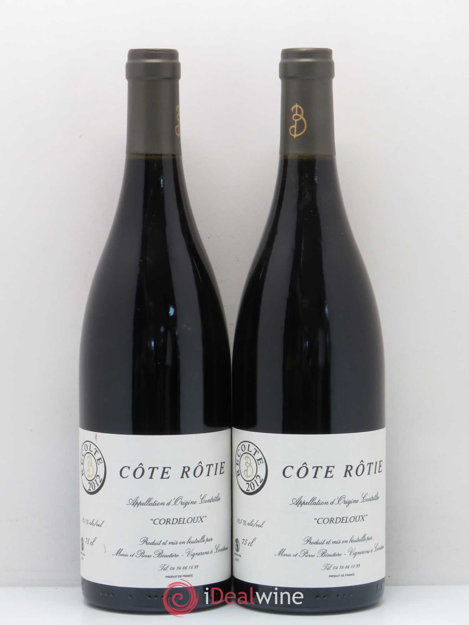 Côte-Rôtie Cordeloux Domaine Pierre Bénetière 2012 - Posten von 2 Flaschen - 0