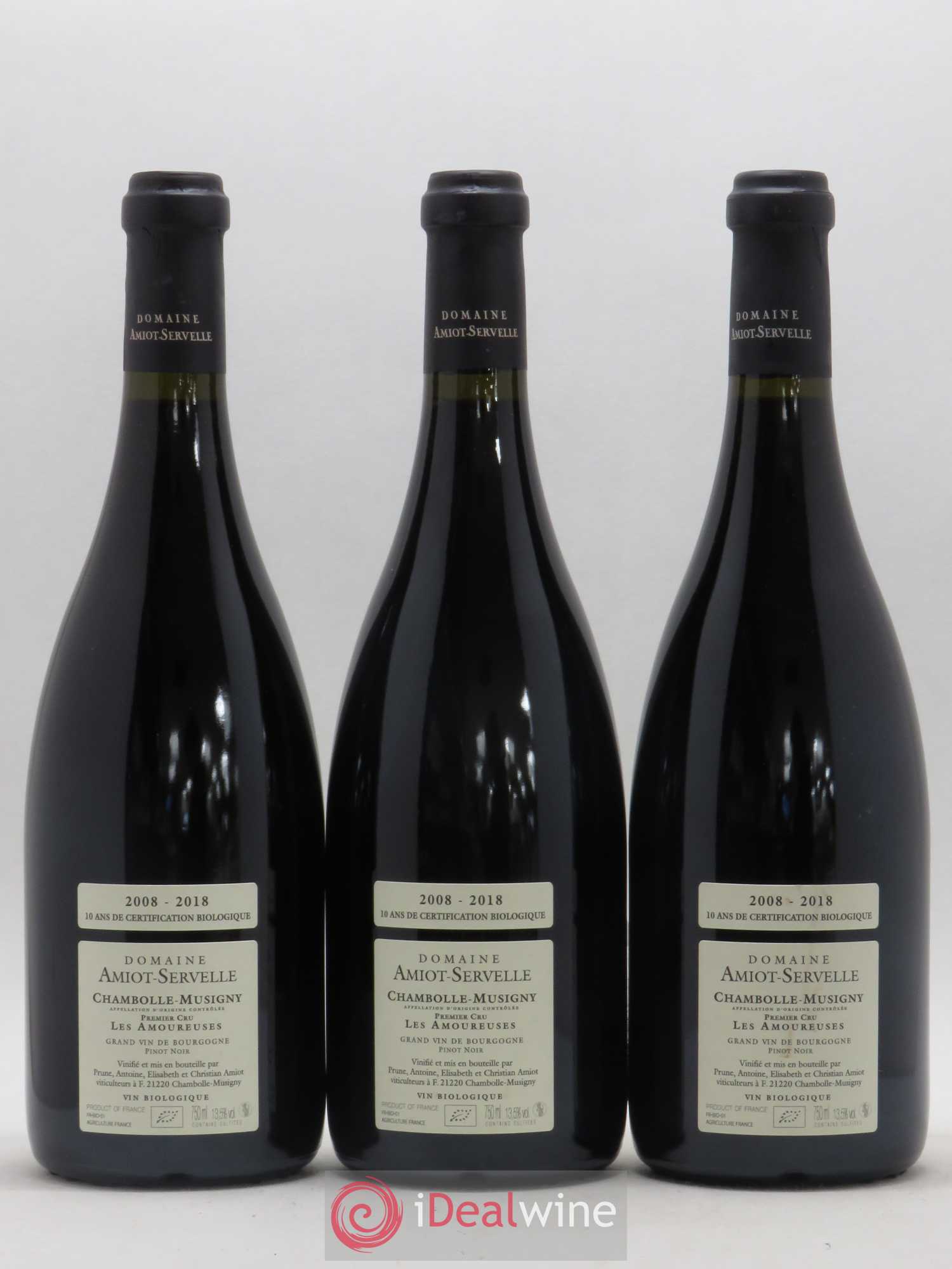 Chambolle-Musigny 1er Cru Les Amoureuses Amiot-Servelle 2018 - Lotto di 3 bottiglie - 1