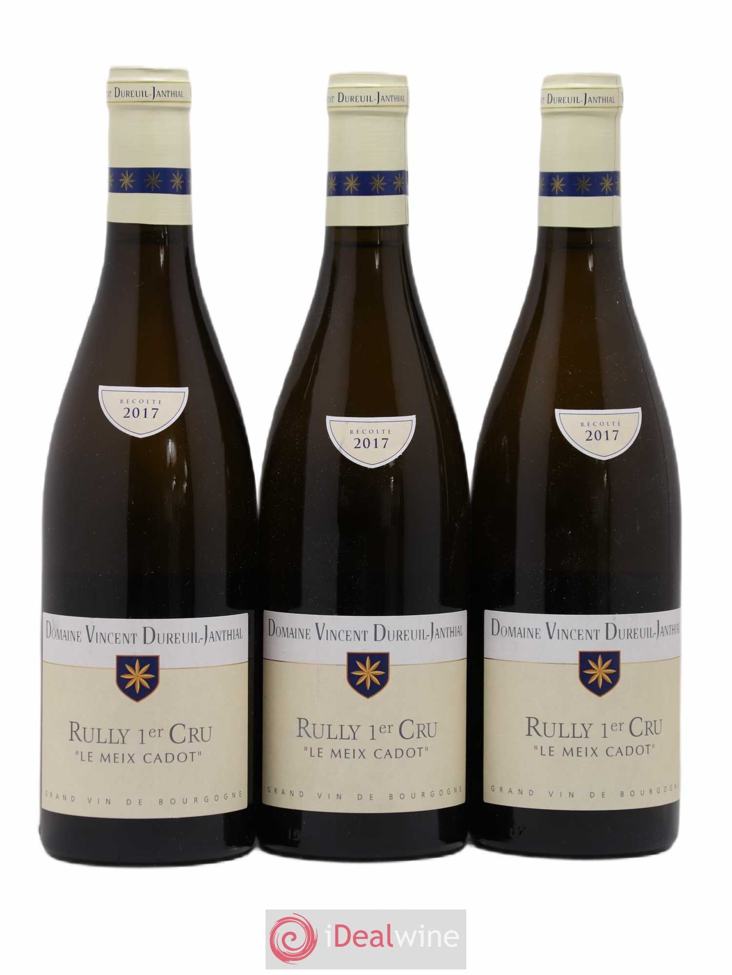 Rully 1er Cru Le Meix Cadot Vincent Dureuil-Janthial 2017 - Lot de 3 bouteilles - 0