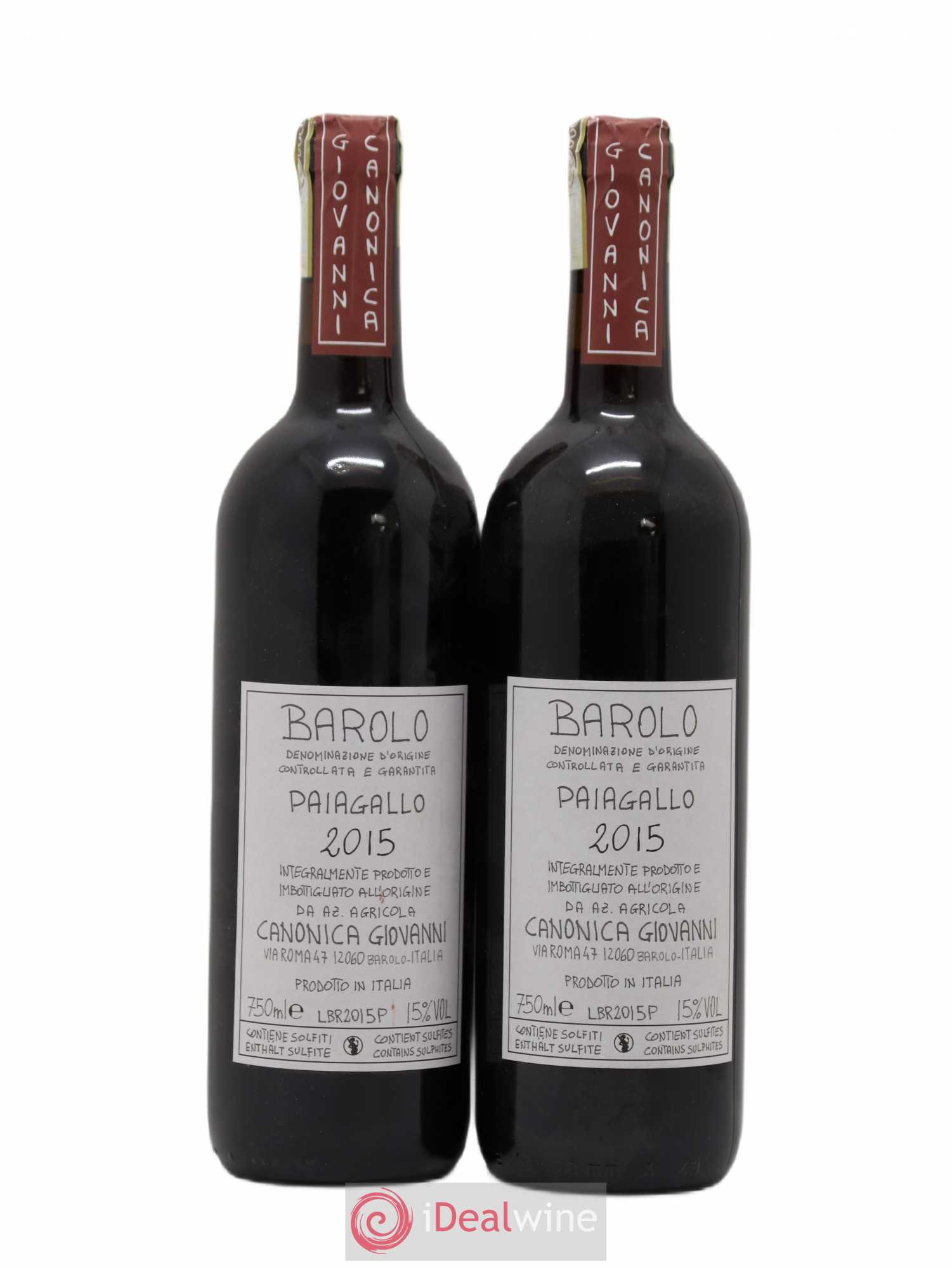 Barolo DOCG Paiagallo Giovanni Canonica 2015 - Lot de 2 bouteilles - 0