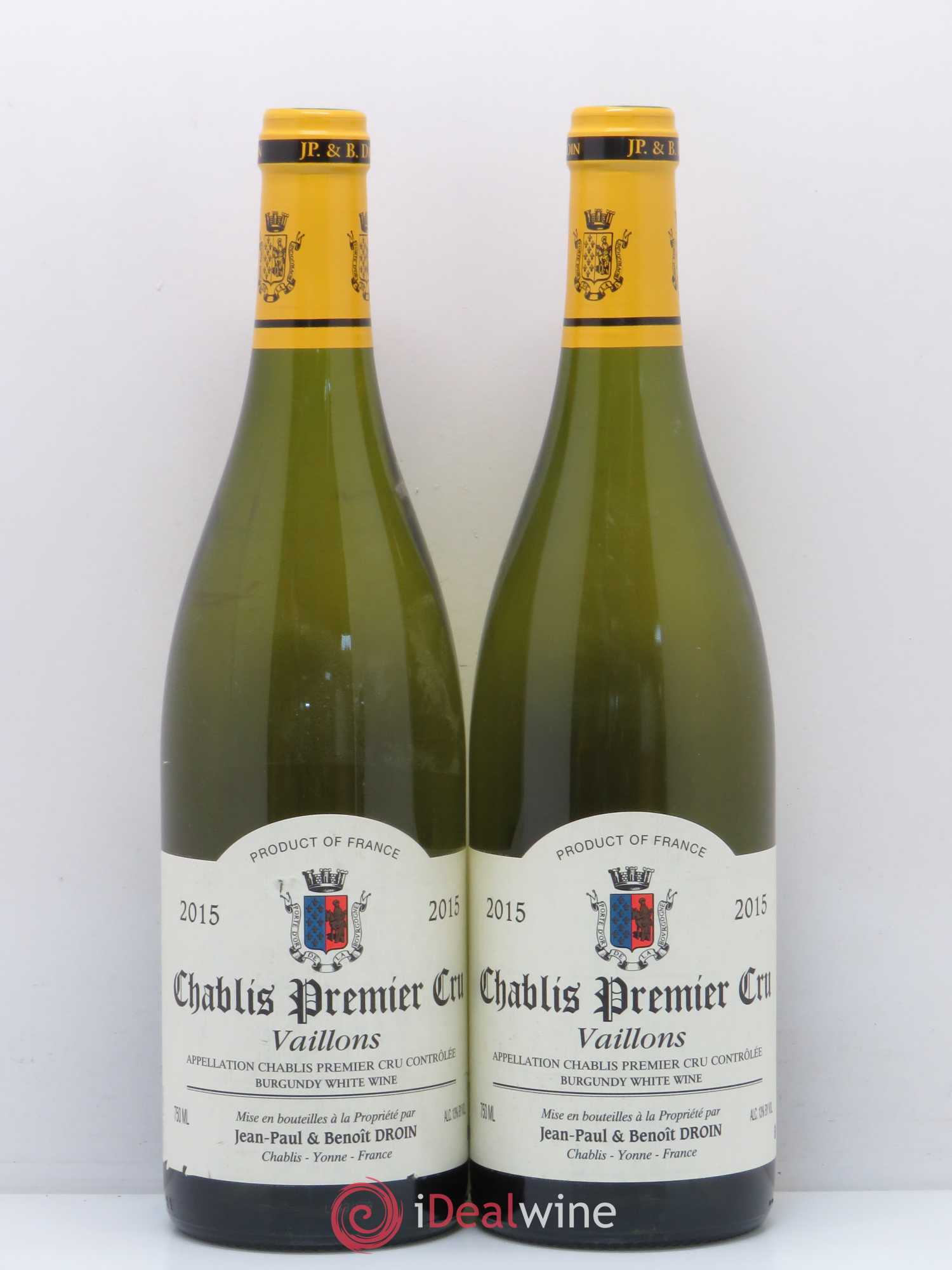 Chablis 1er Cru Vaillons Jean-Paul & Benoît Droin (Domaine) 2015 - Lot de 2 bouteilles - 0