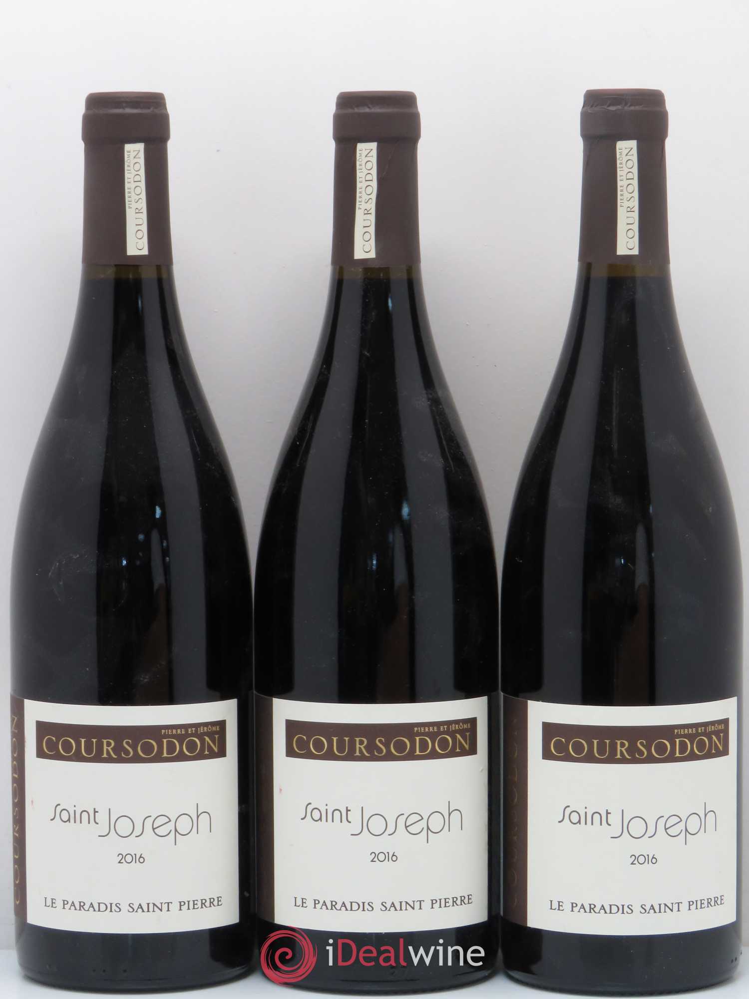 Saint-Joseph Le Paradis Saint-Pierre Pierre et Jérôme Coursodon 2016 - Lot de 3 bouteilles - 0