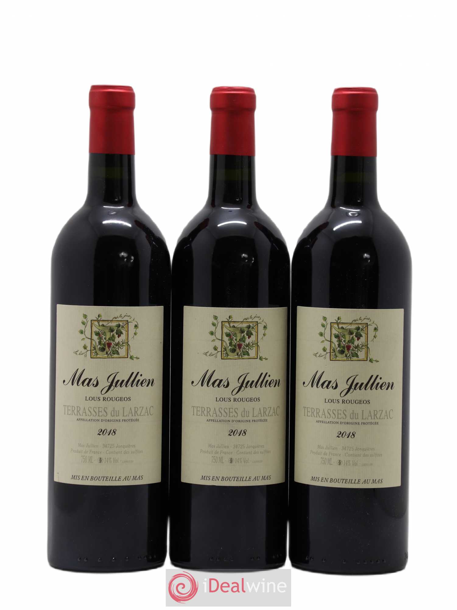 Terrasses du Larzac Mas Jullien Lous Rougeos Olivier Jullien 2018 - Lot de 3 bouteilles - 0