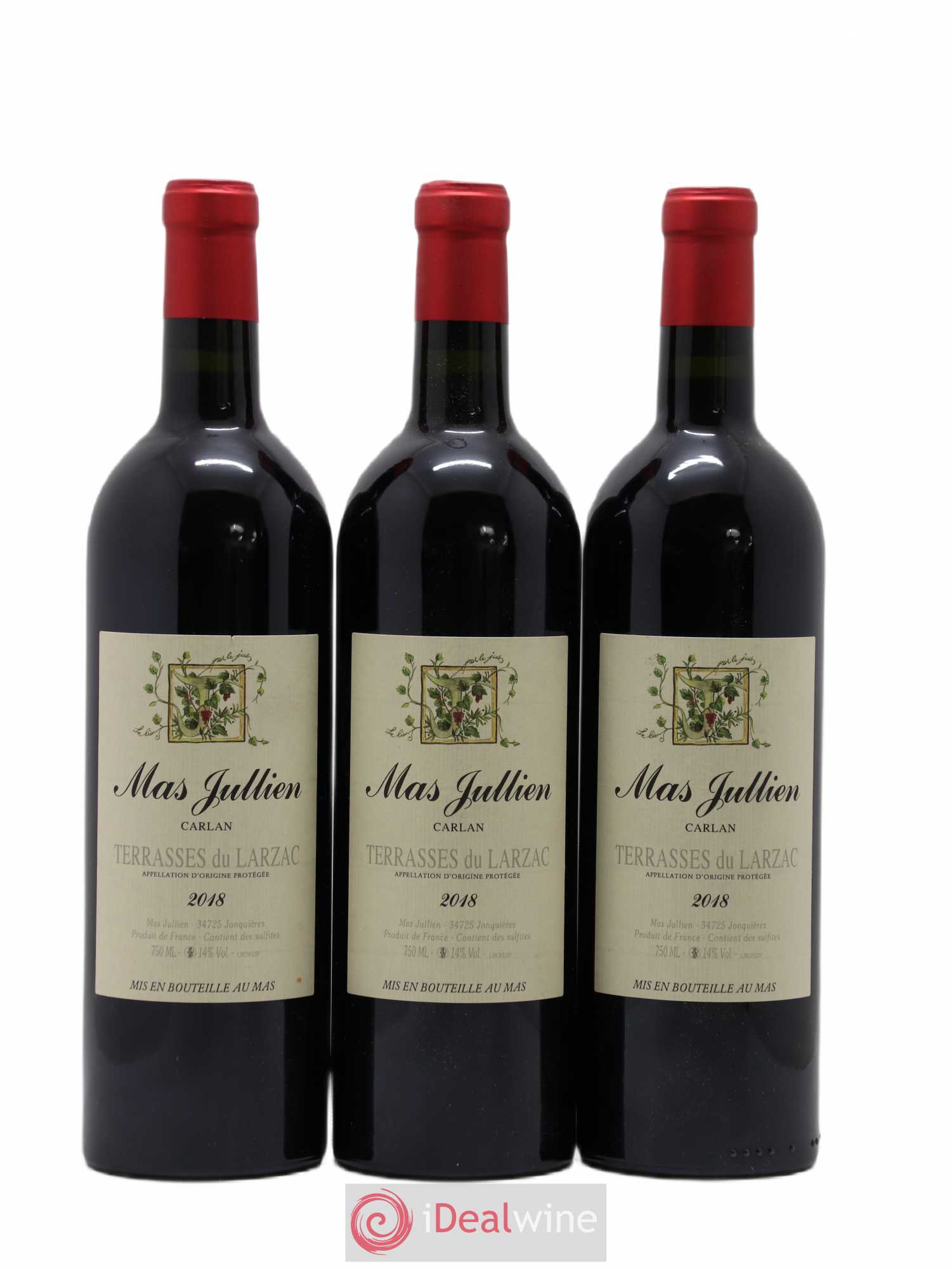Terrasses du Larzac Mas Jullien Carlan Olivier Jullien 2018 - Lot de 3 bouteilles - 0