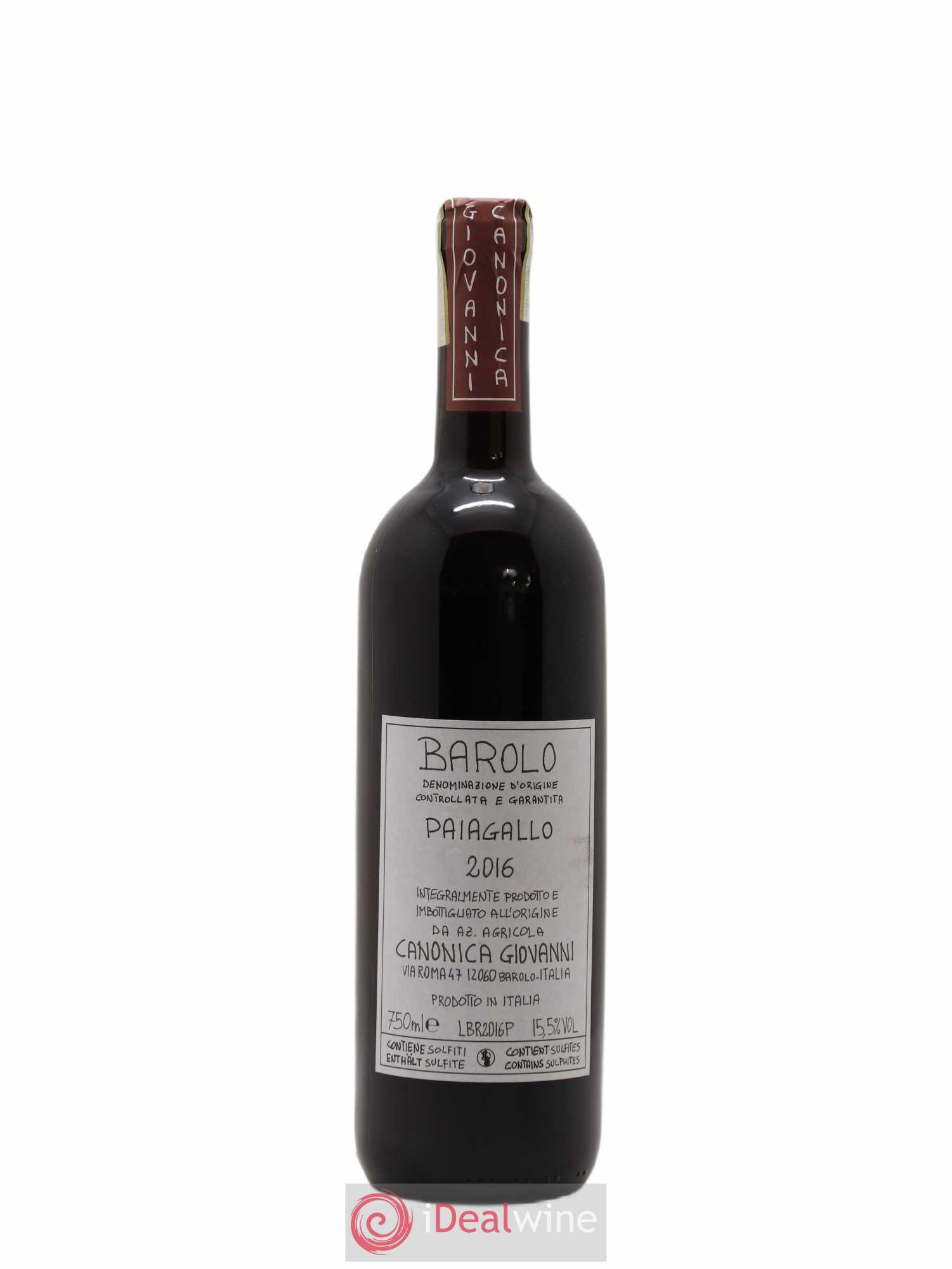 Barolo DOCG Paiagallo Giovanni Canonica 2016 - Lot de 1 bouteille - 0