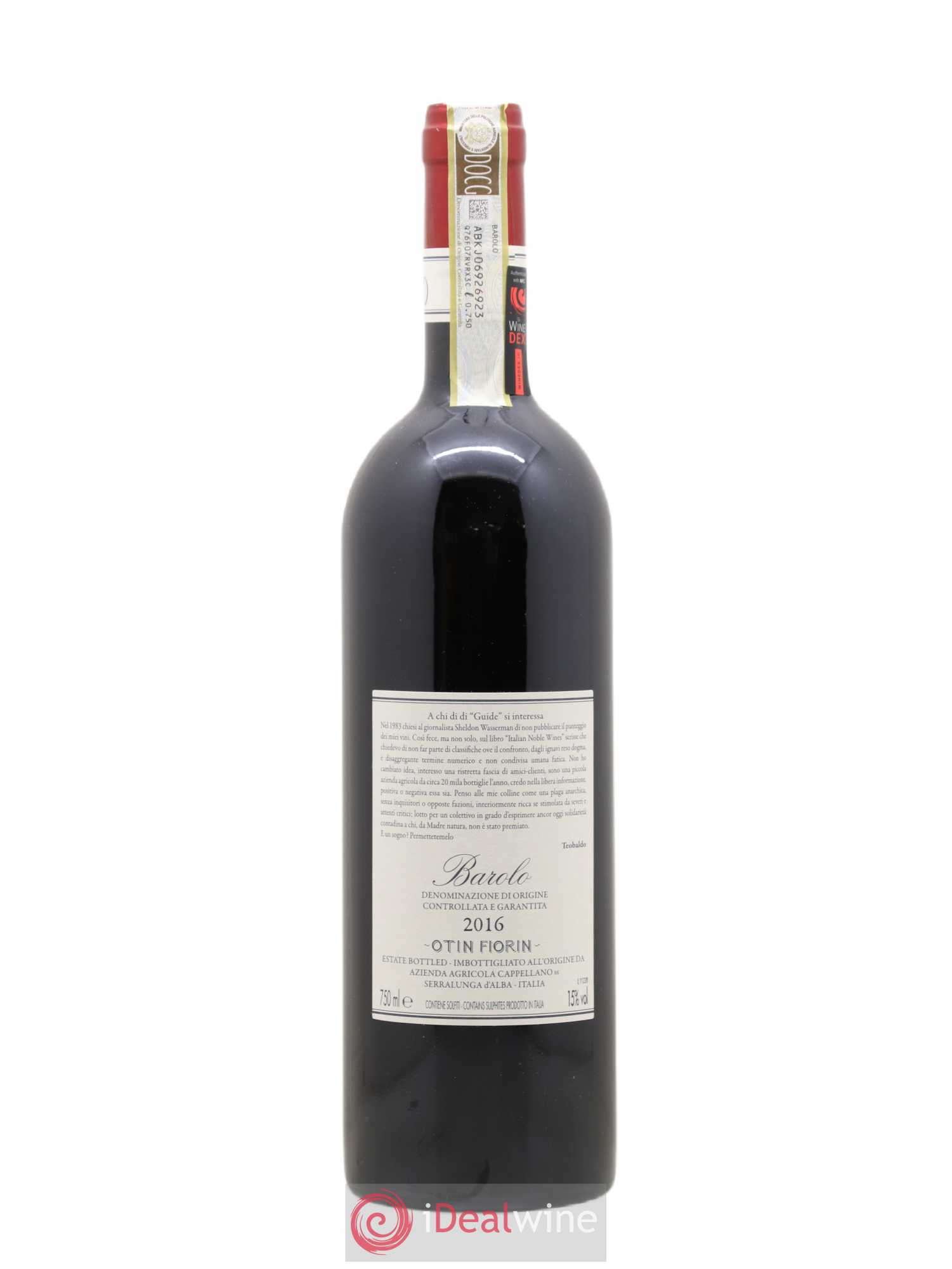 Barolo DOCG Pié Franco Cappellano 2016 - Lot de 1 bouteille - 1