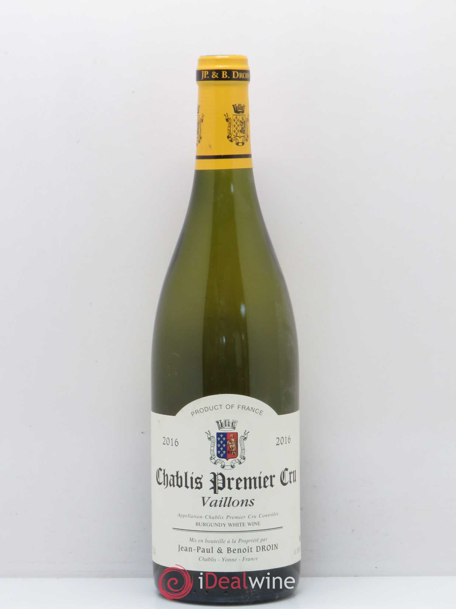 Chablis 1er Cru Vaillons Jean-Paul & Benoît Droin (Domaine) 2016 - Posten von 1 Flasche - 0