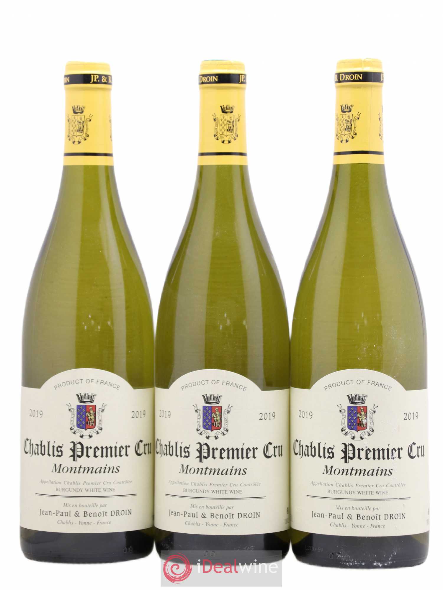 Chablis 1er Cru Montmains Jean-Paul & Benoît Droin (Domaine) 2019 - Lot de 3 bouteilles - 0