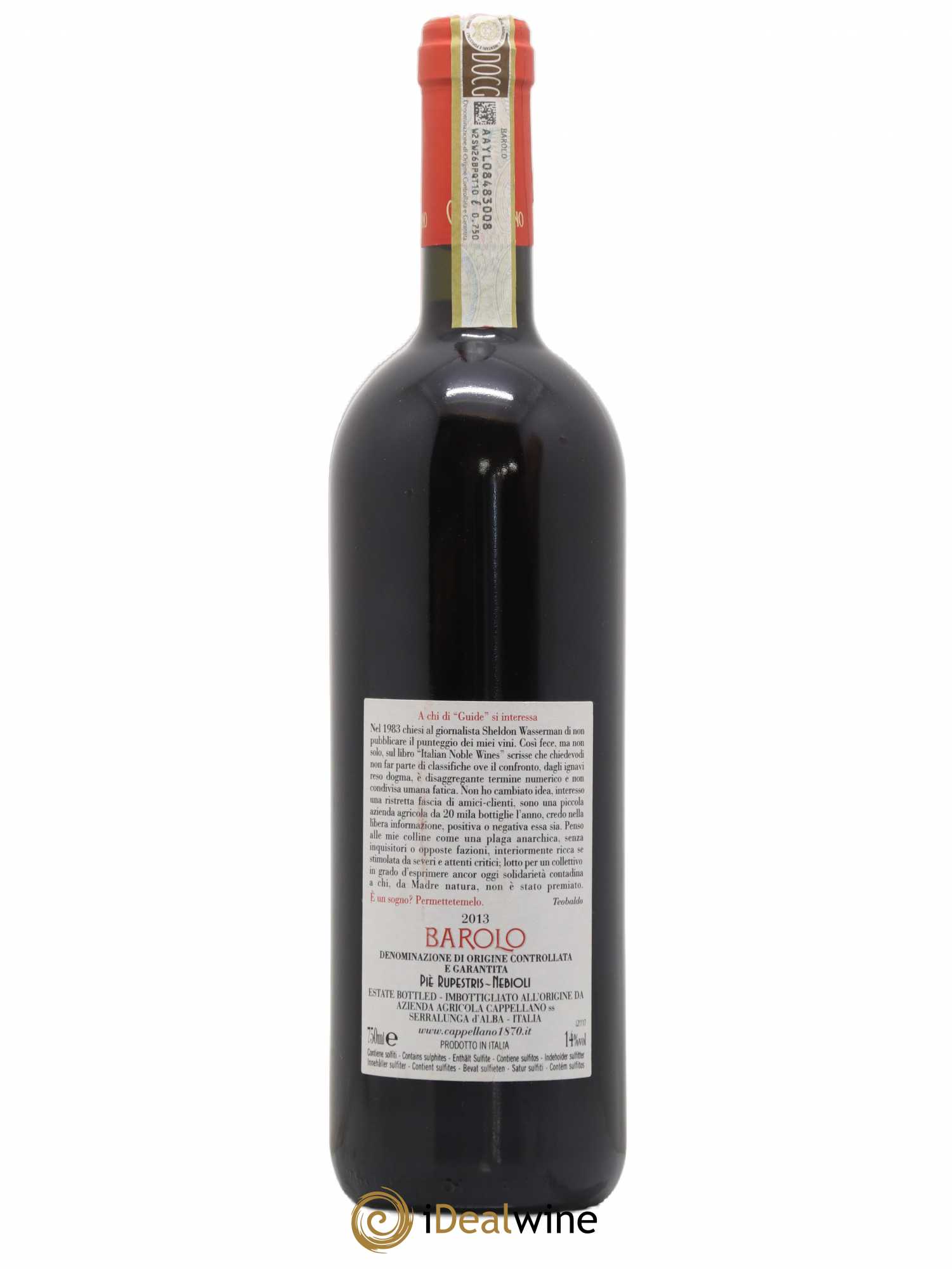 Barolo DOCG Pie Rupestris Cappellano 2013 - Posten von 1 Flasche - 1