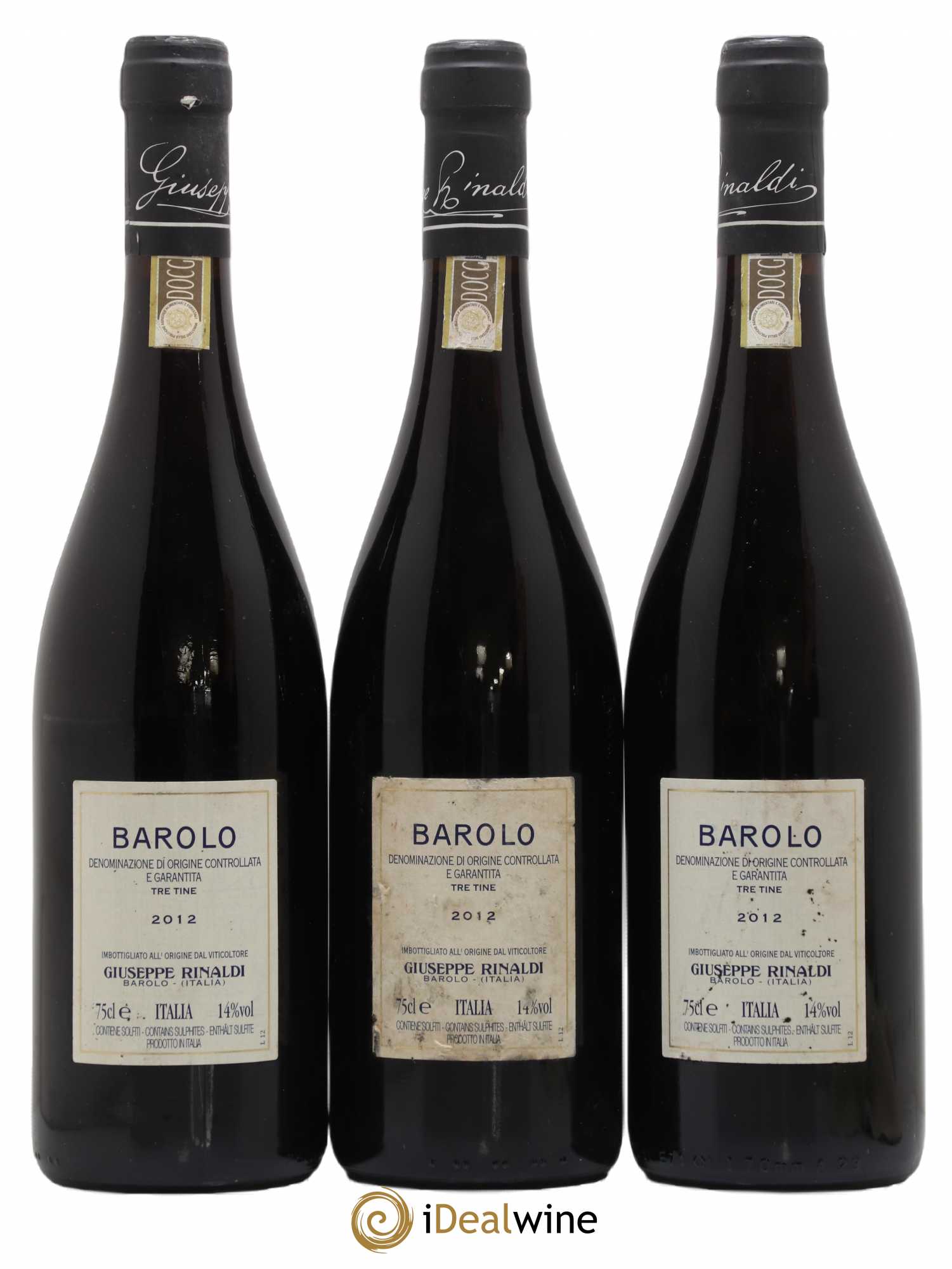 Barolo DOCG Tre Tine Giuseppe Rinaldi 2012 - Posten von 3 Flaschen - 1
