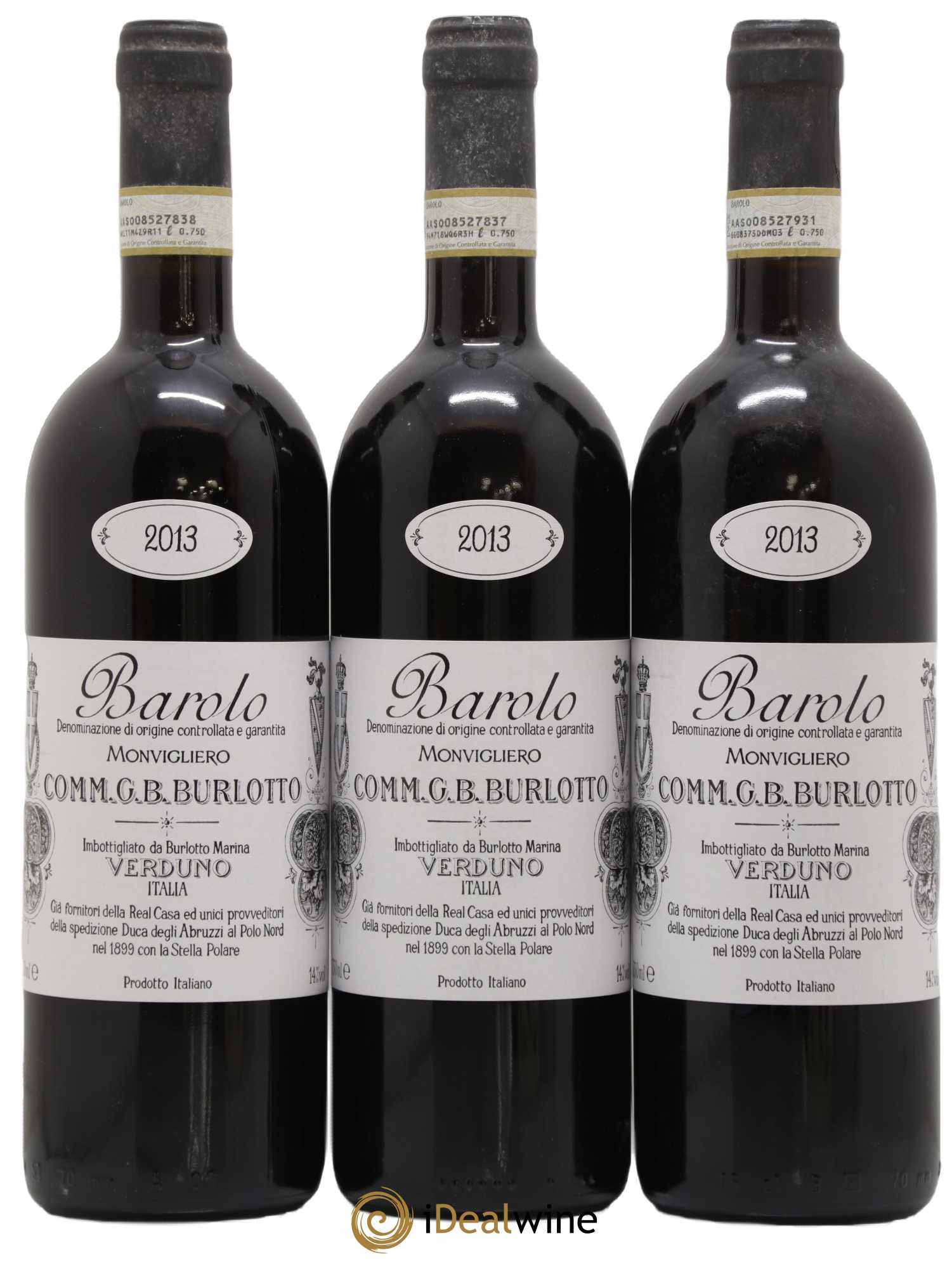 Barolo DOCG Monvigliero Comm. Giovan Battista Burlotto 2013 - Lot de 3 bouteilles - 0