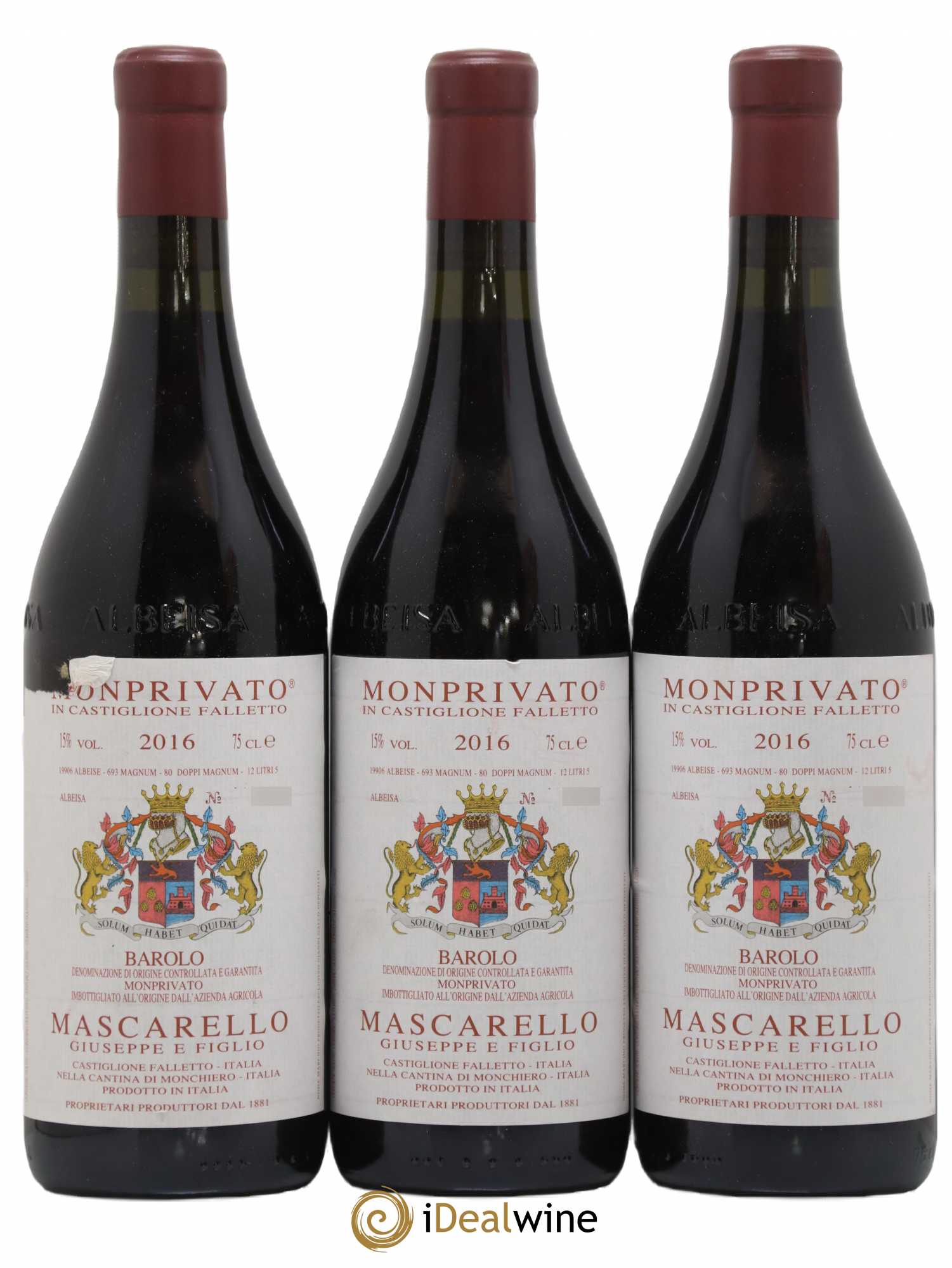 Barolo DOCG Monprivato Giuseppe Mascarello 2016 - Lot de 3 bouteilles - 0