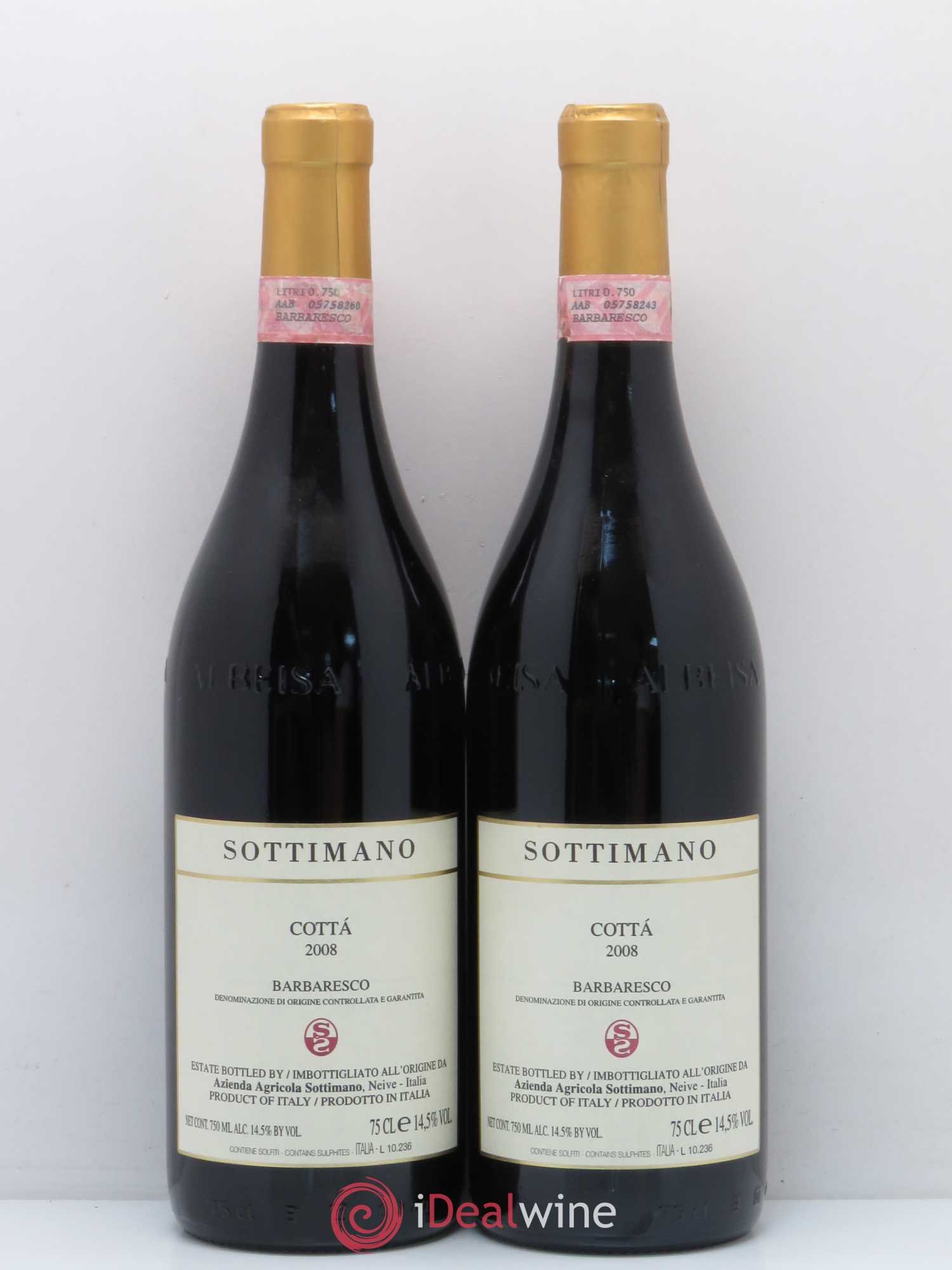 Barbaresco DOCG Sottimano Cotta 2008 - Lot de 2 bouteilles - 0