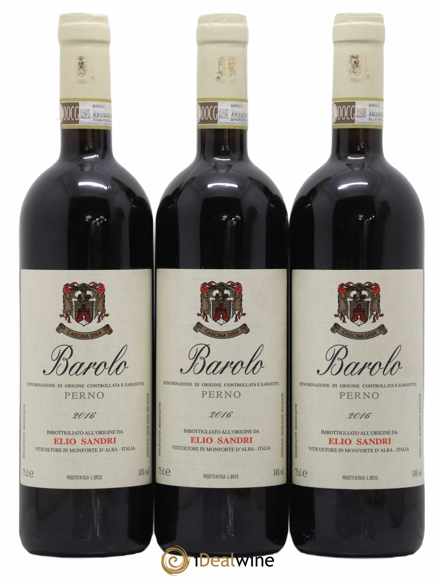 Barolo Perno Elio Sandri 2016 - Lot de 3 bouteilles - 0