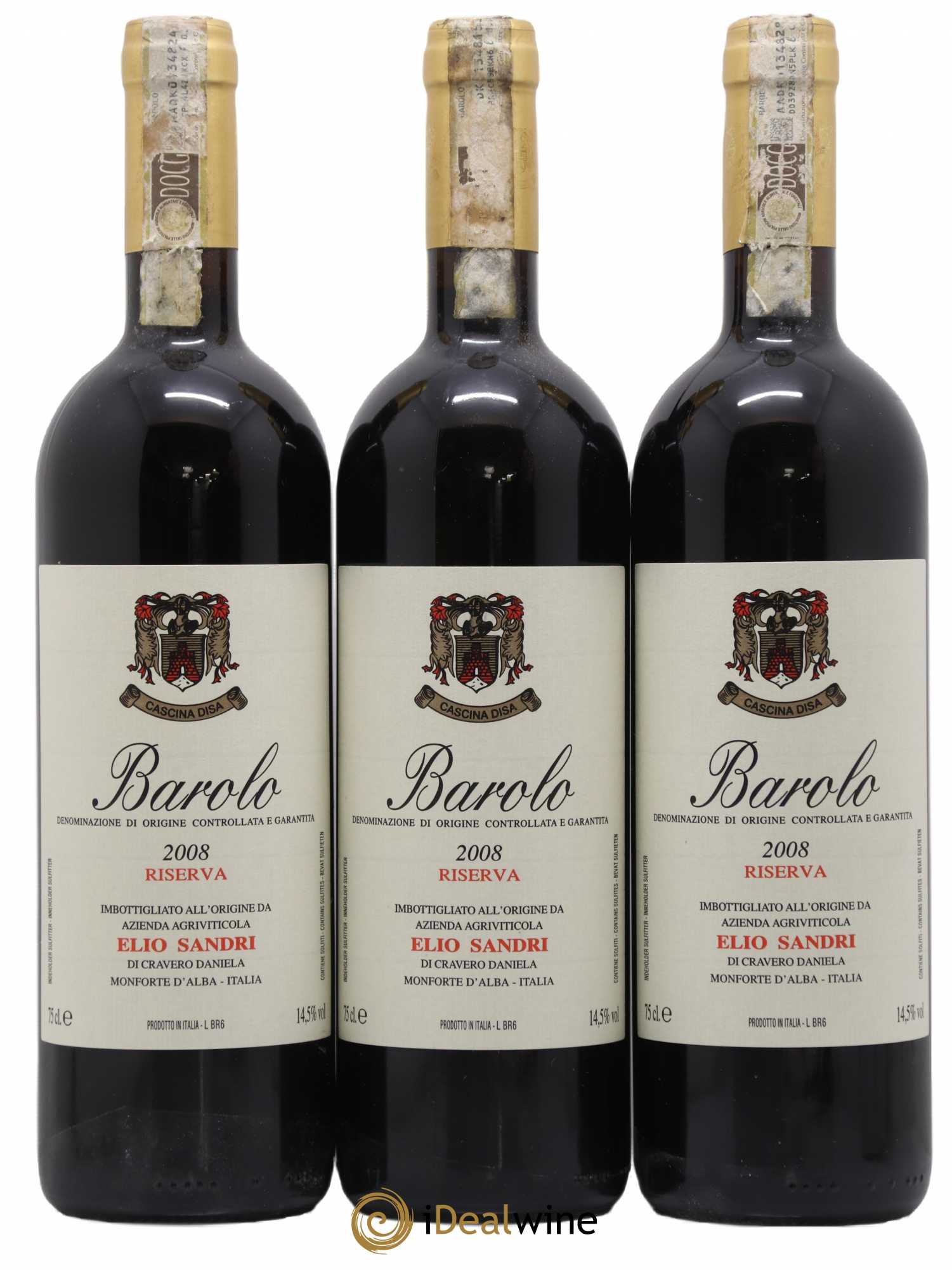 Barolo Riserva Elio Sandri 2008 - Lot de 3 bouteilles - 0