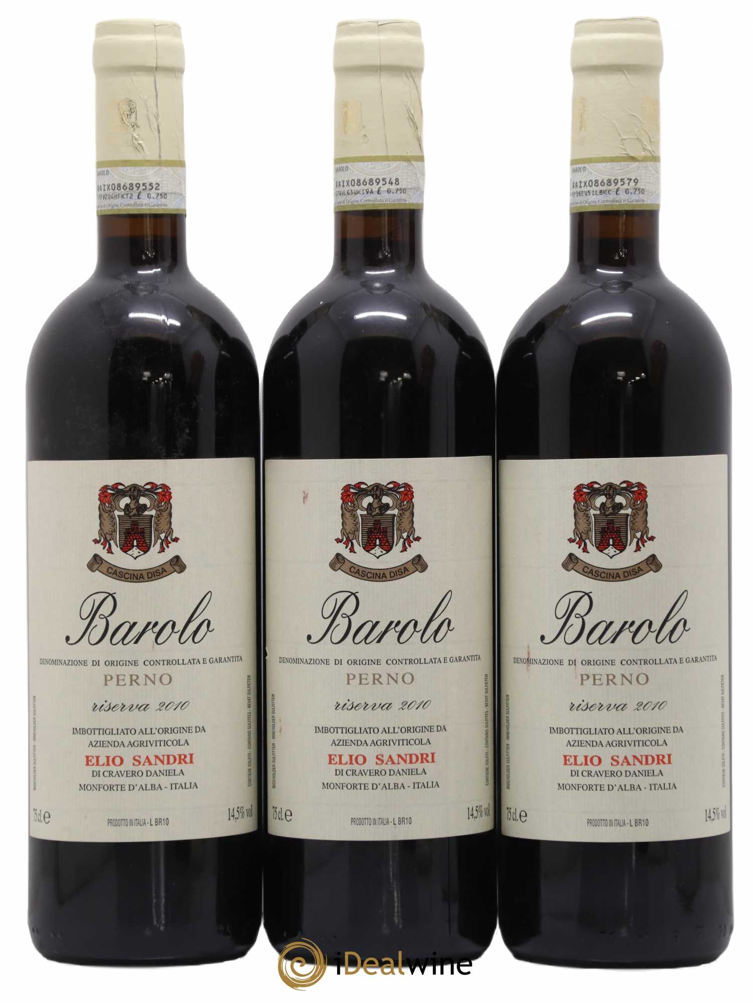 Barolo Riserva Perno Elio Sandri 2010 - Posten von 3 Flaschen - 0