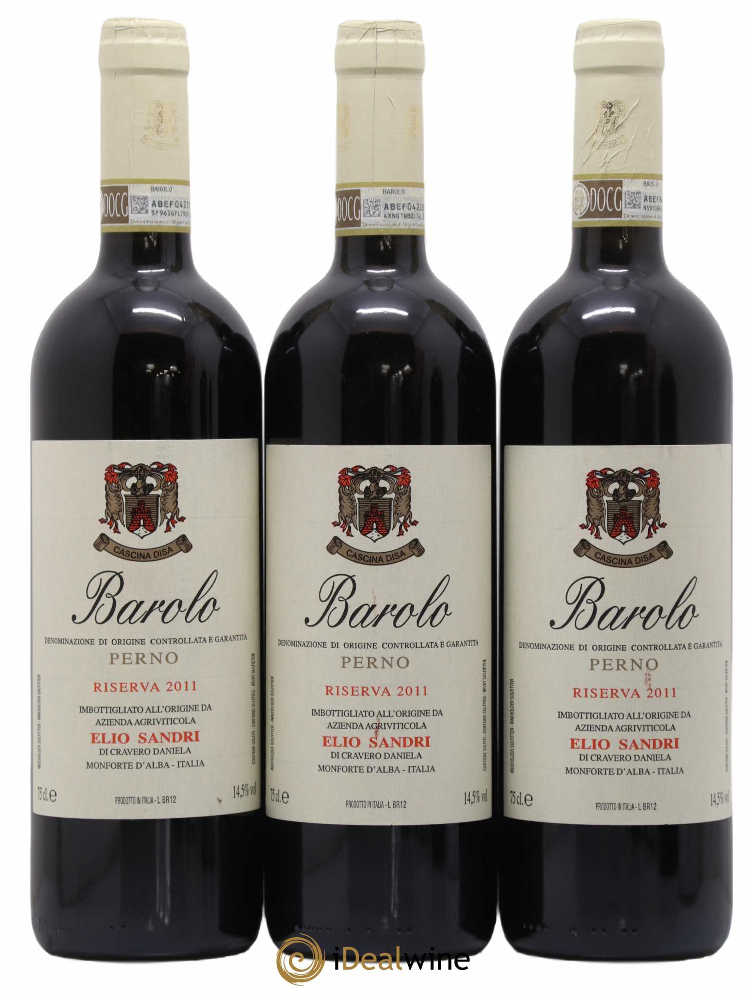 Barolo DOCG Riserva Perno Elio Sandri 2011 - Lot of 3 bottles - 0