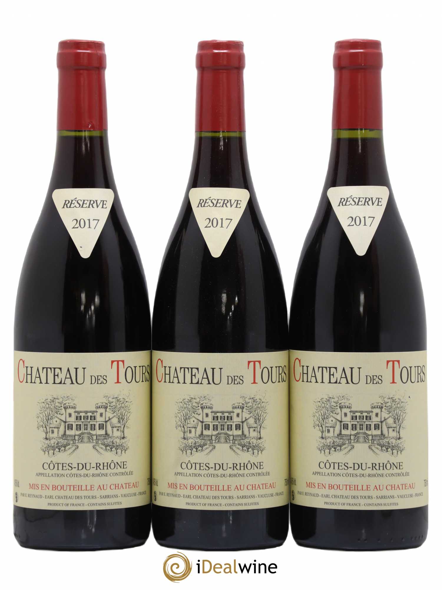 Côtes-du-Rhône Château des Tours Emmanuel Reynaud 2017 - Lot de 3 bouteilles - 0