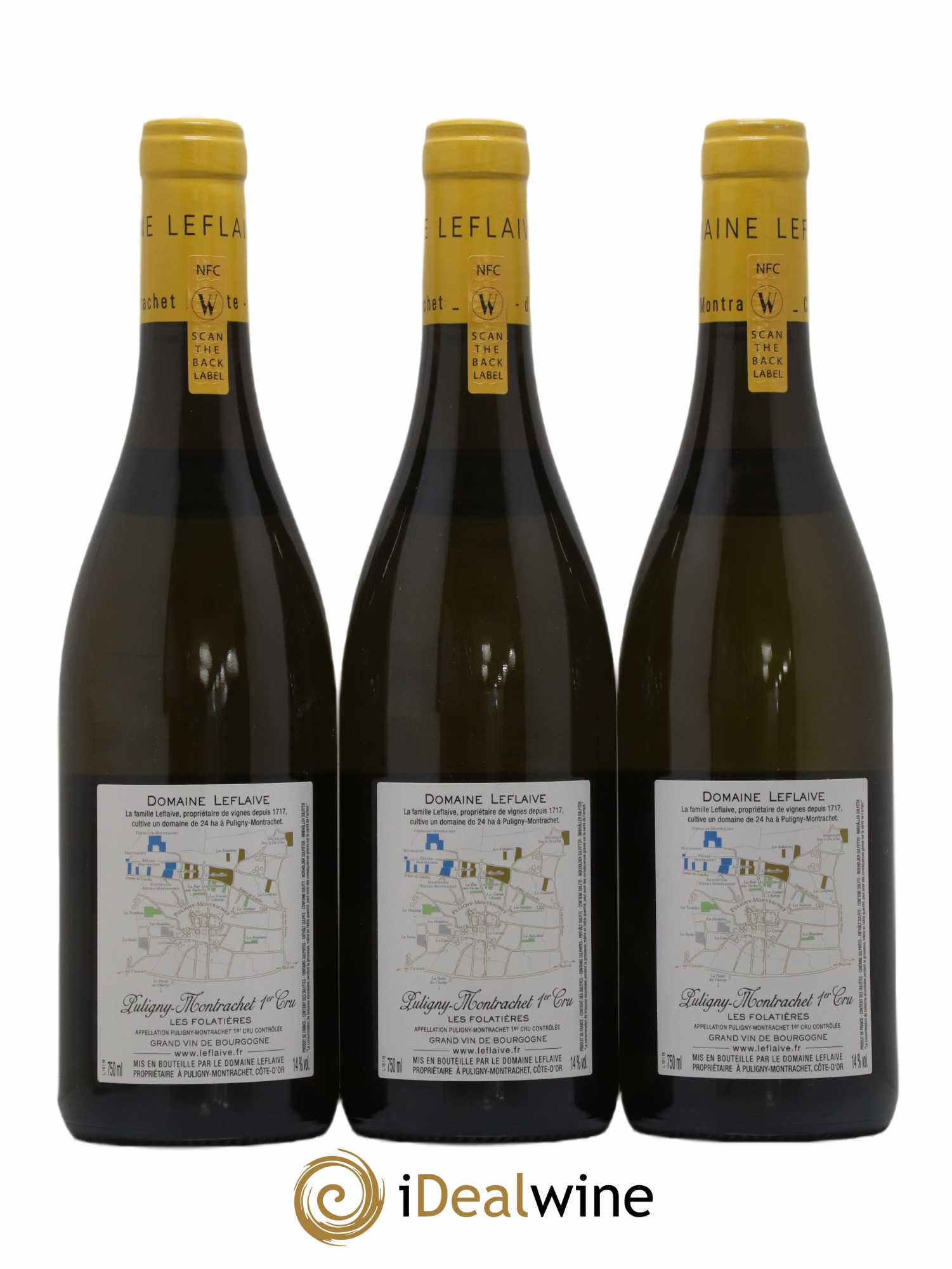 Puligny-Montrachet 1er Cru Les Folatières Leflaive (Domaine) 2019 - Lot de 3 bouteilles - 1
