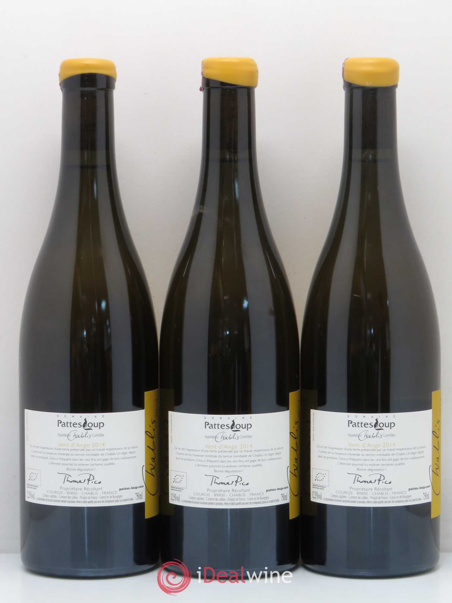 Chablis Vent d'Ange Pattes Loup (Domaine) 2014 - Lot de 3 bouteilles - 1