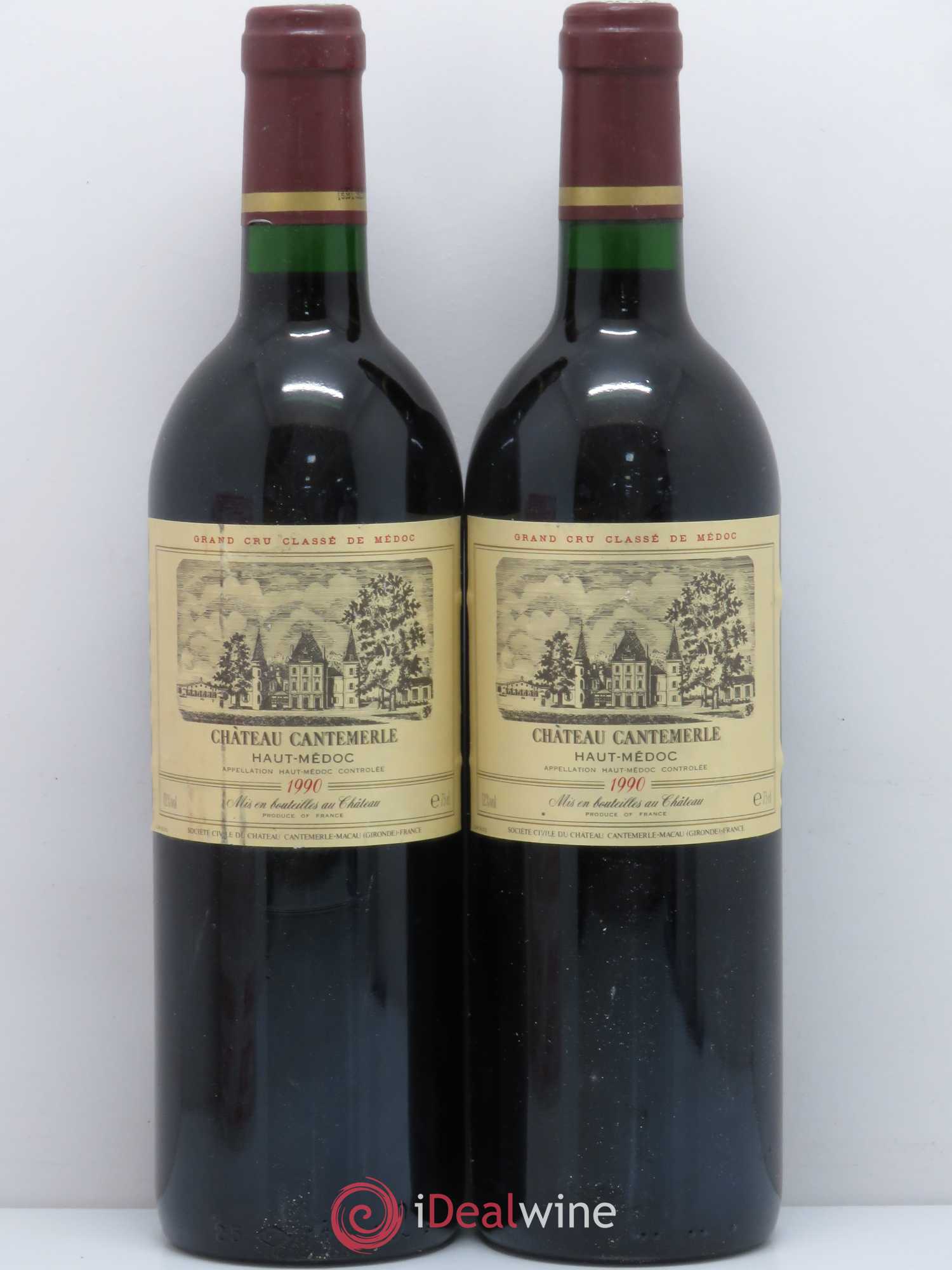 Château Cantemerle 5ème Grand Cru Classé 1990 - Lot de 2 bouteilles - 0