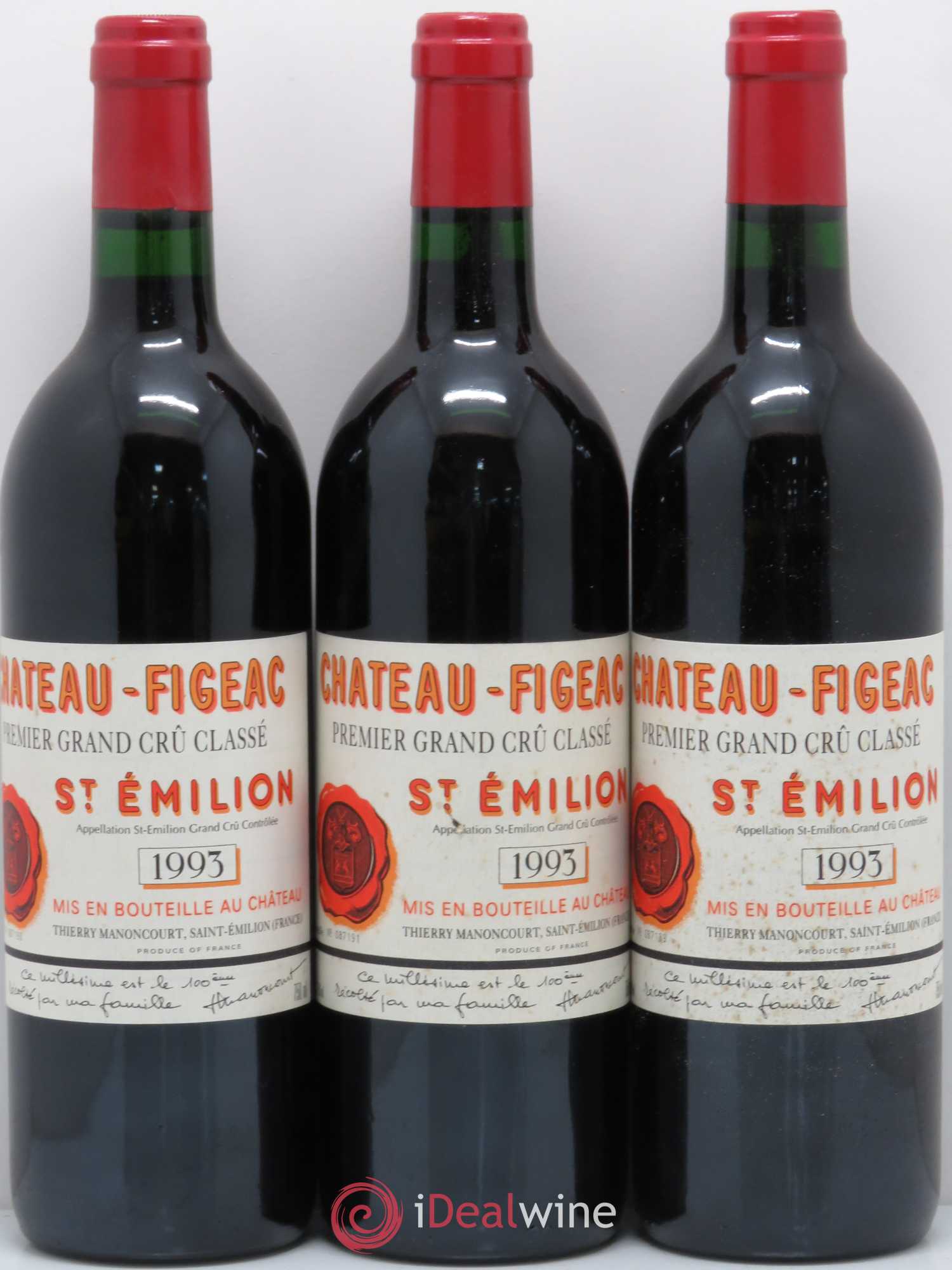 Château Figeac 1er Grand Cru Classé A 1993 - Lot de 12 bouteilles - 1