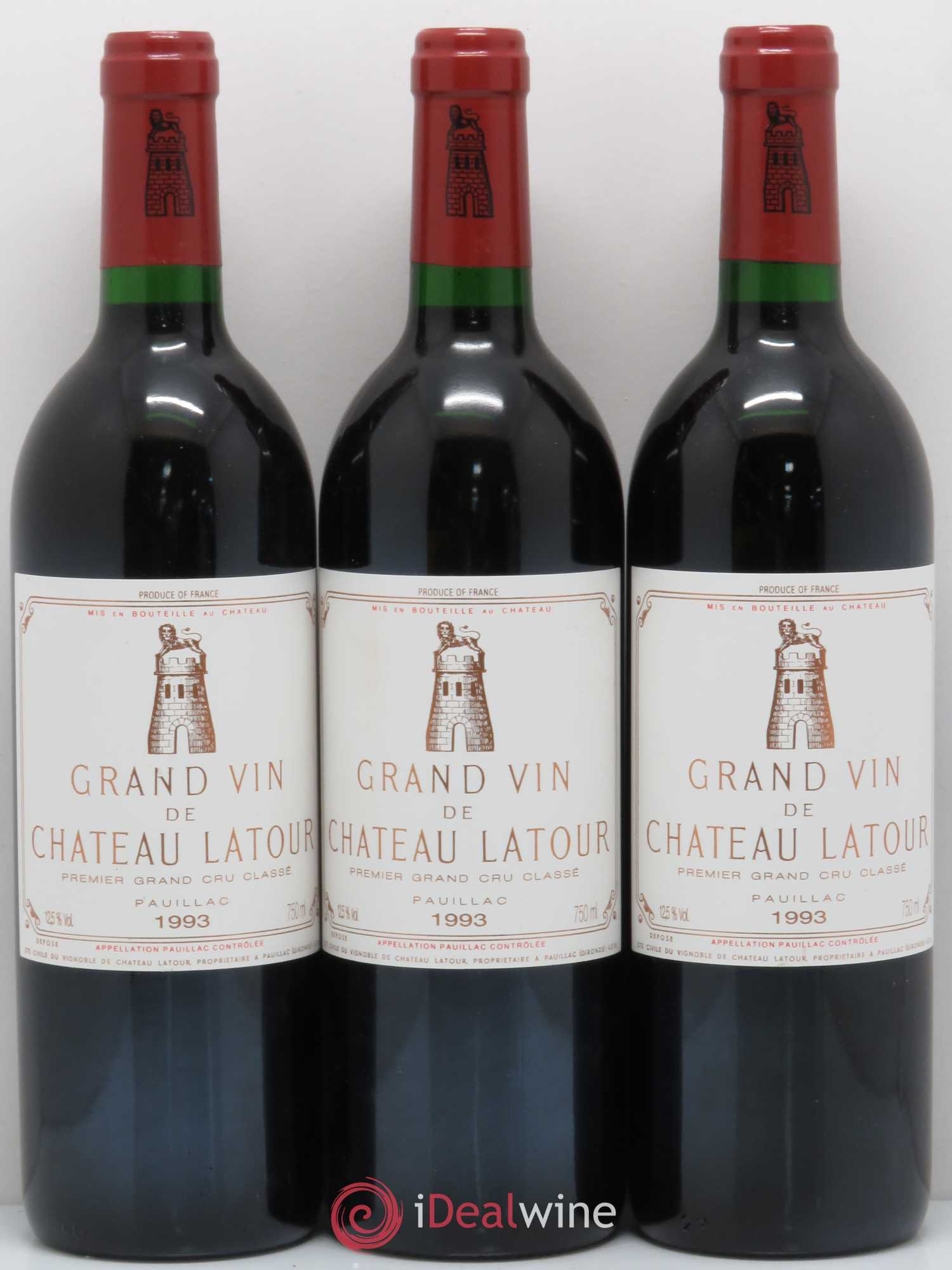 Château Latour 1er Grand Cru Classé 1993 - Lot de 3 bouteilles - 0