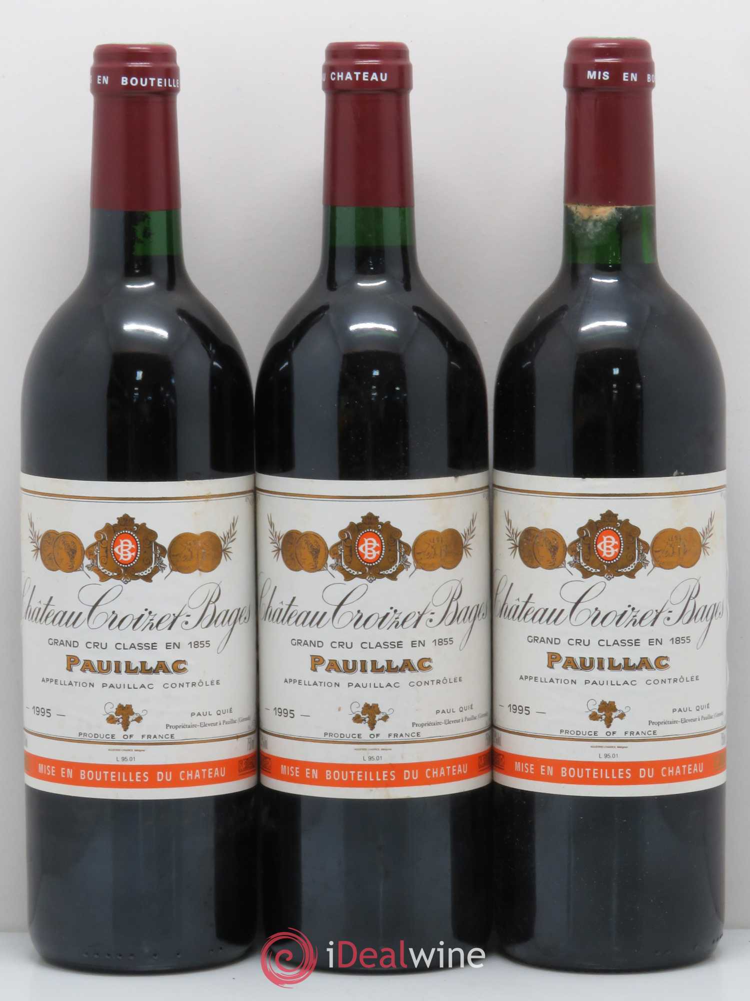 Château Croizet Bages 5ème Grand Cru Classé 1995 - Lot de 12 bouteilles - 1