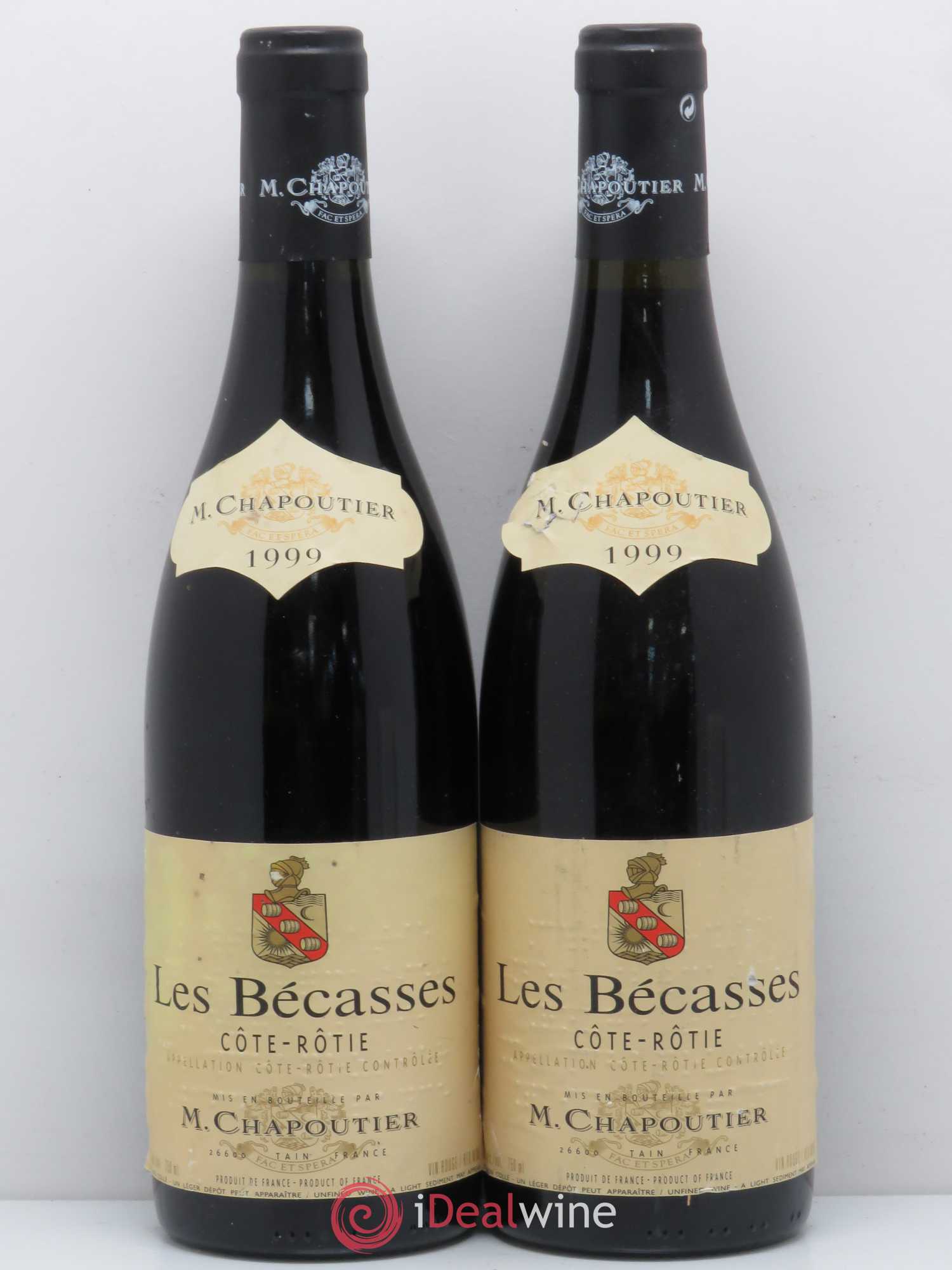 Côte-Rôtie Les Bécasses Chapoutier 1999 - Lot de 2 bouteilles - 0