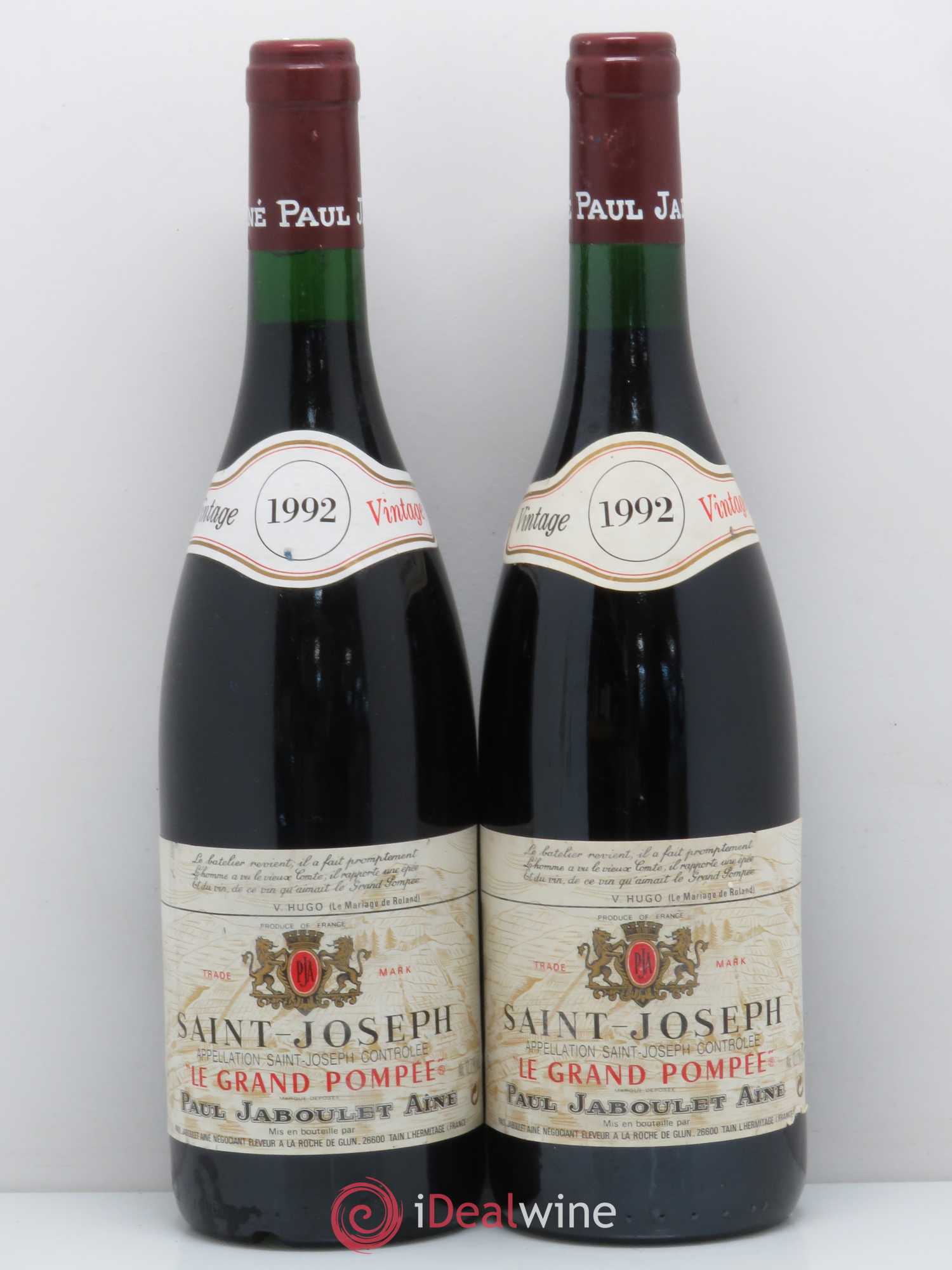 Saint-Joseph Le Grand Pompée Jaboulet 1992 - Posten von 2 Flaschen - 0