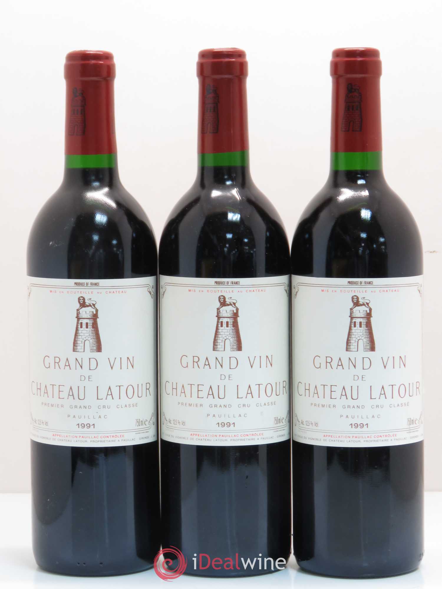 Château Latour 1er Grand Cru Classé 1991 - Lot de 3 bouteilles - 0