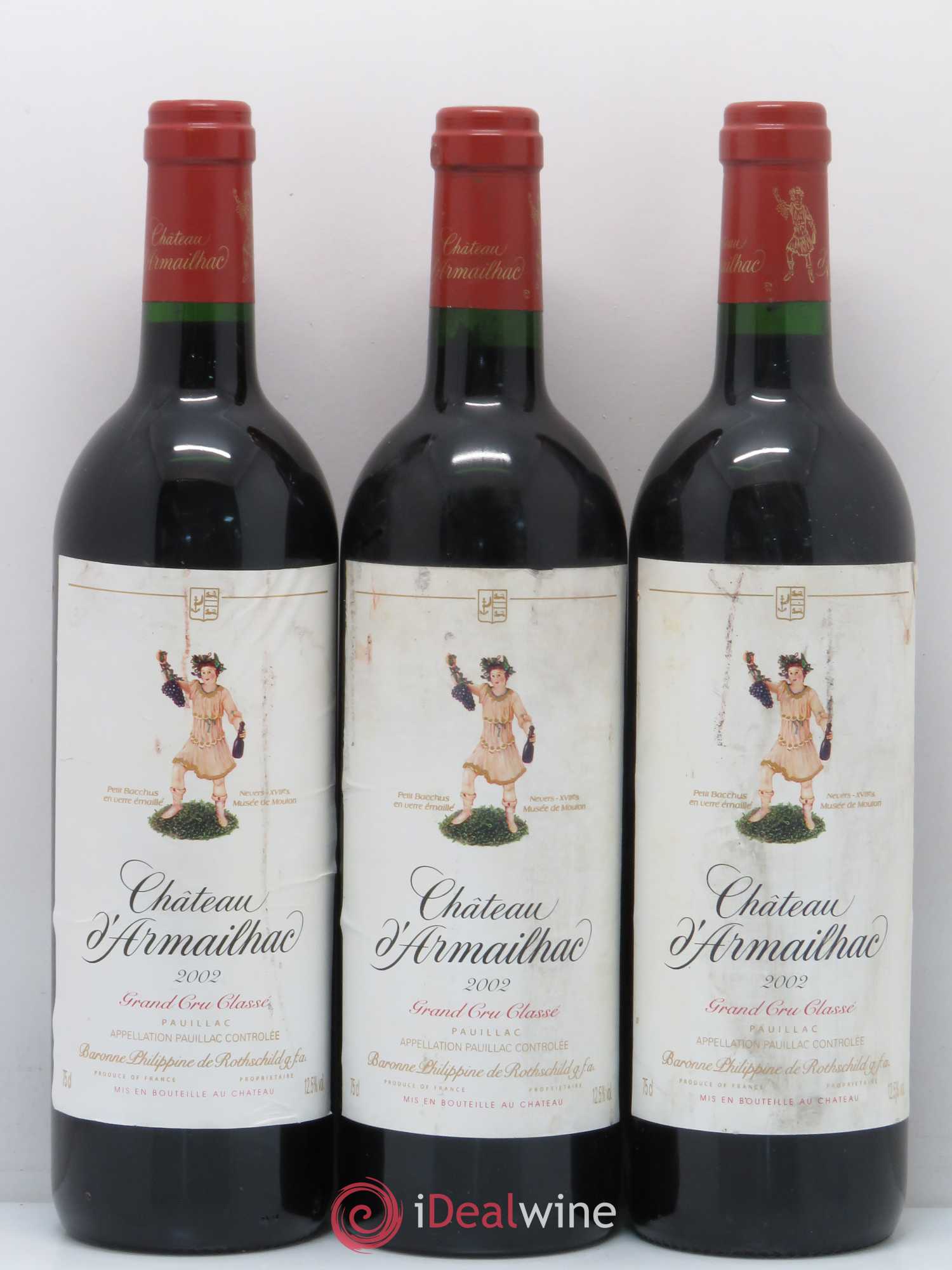 Château d' Armailhac - Mouton Baron(ne) Philippe 5ème Grand Cru Classé 2002 - Lot de 12 bouteilles - 2