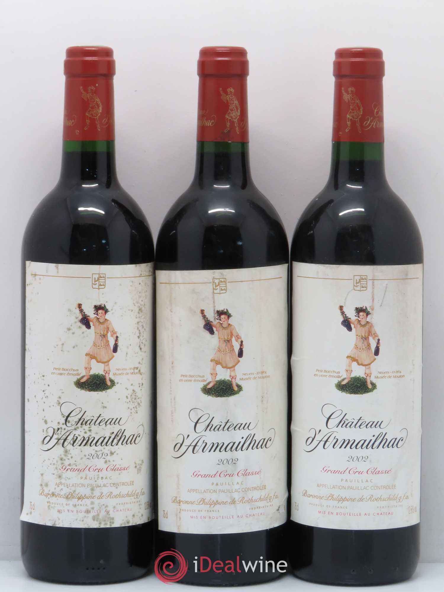 Château d' Armailhac - Mouton Baron(ne) Philippe 5ème Grand Cru Classé 2002 - Lot de 12 bouteilles - 3