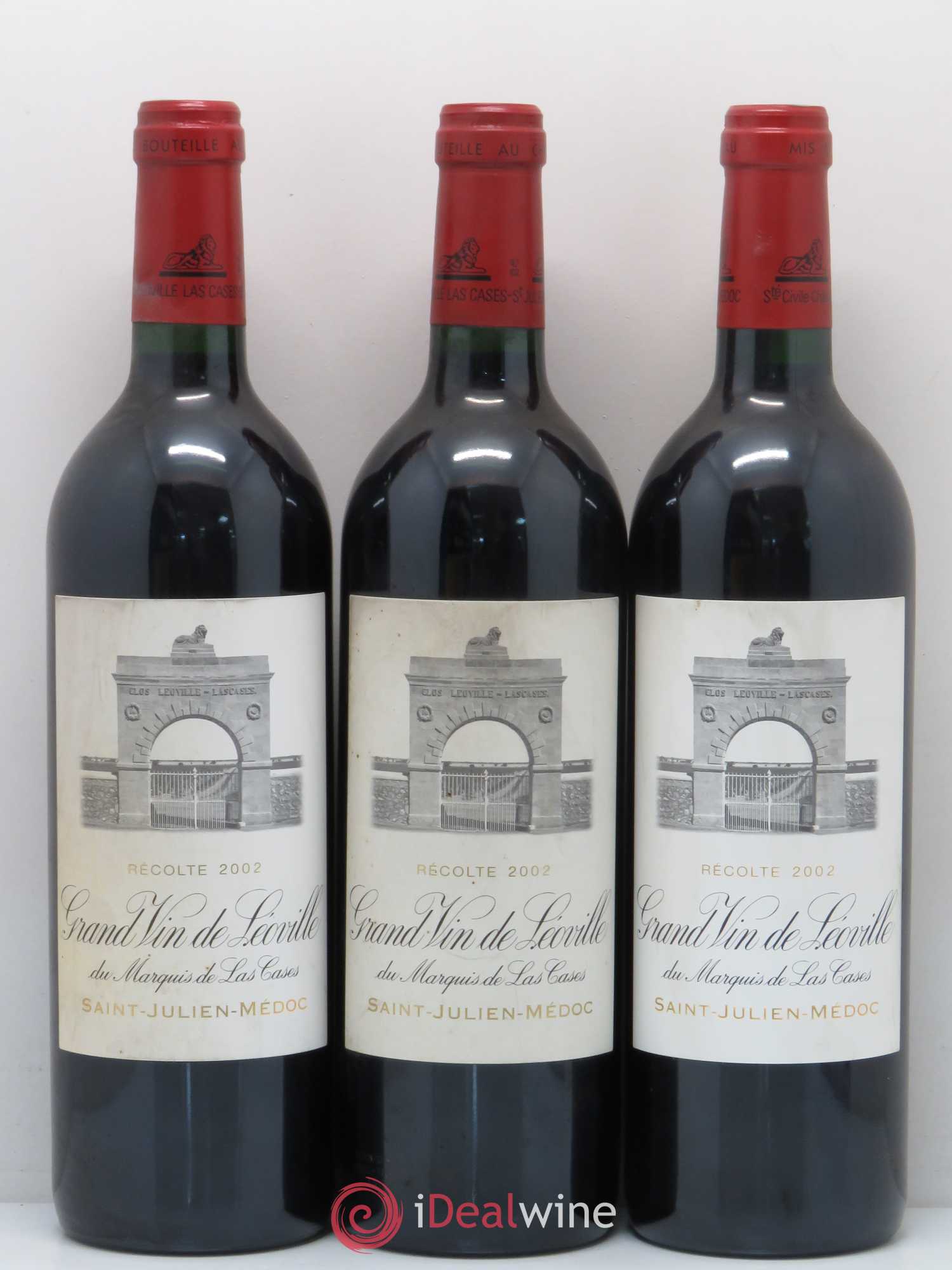 Château Léoville Las Cases 2ème Grand Cru Classé 2002 - Lot de 3 bouteilles - 0