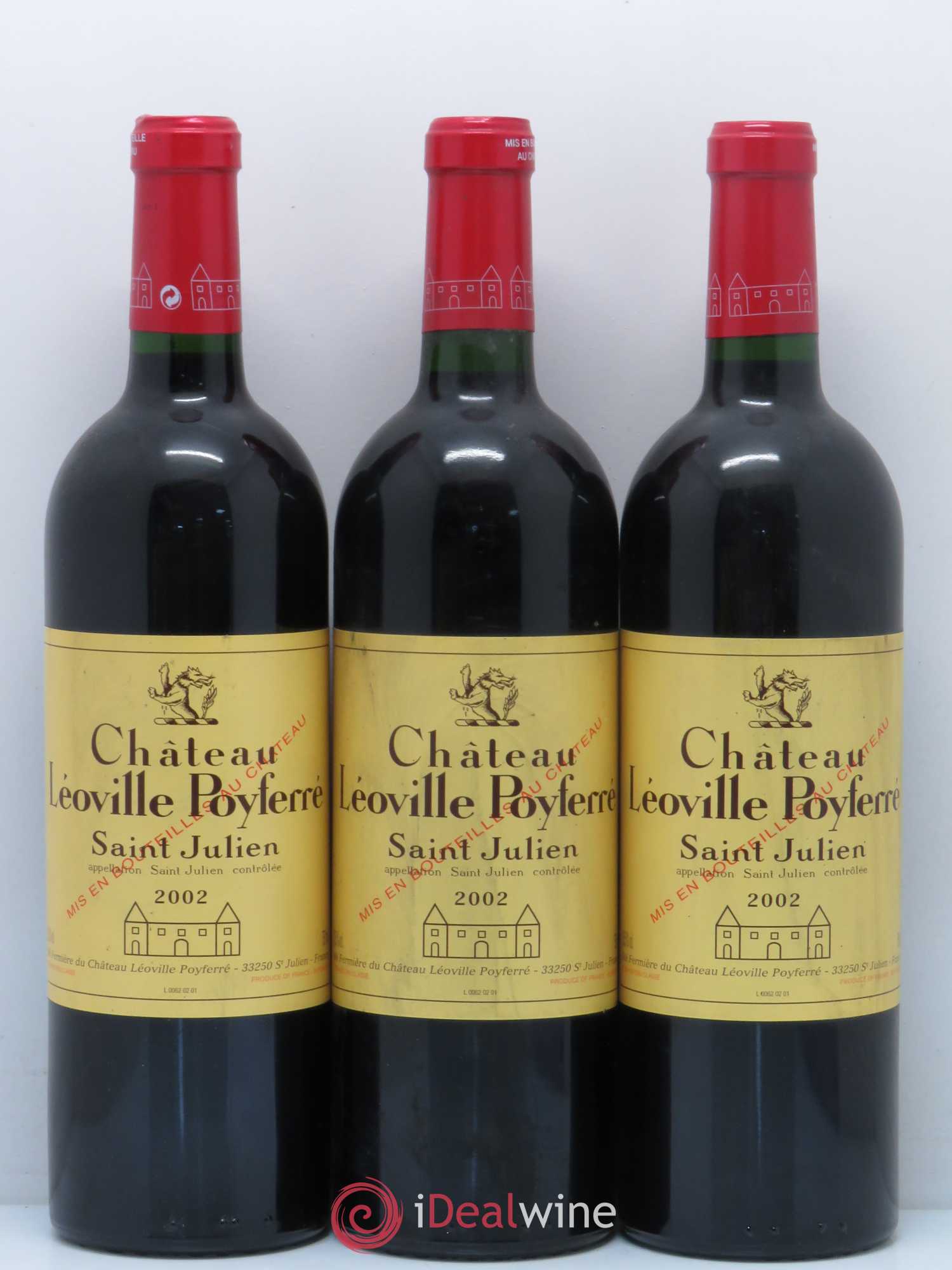 Château Léoville Poyferré 2ème Grand Cru Classé 2002 - Lot de 3 bouteilles - 0