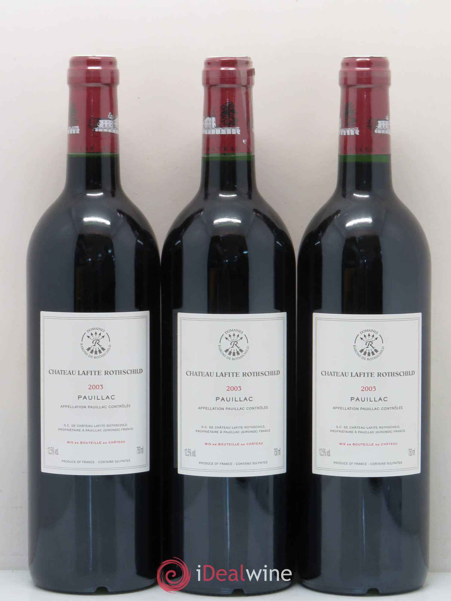 Château Lafite Rothschild 1er Grand Cru Classé 2003 - Lot de 3 bouteilles - 1