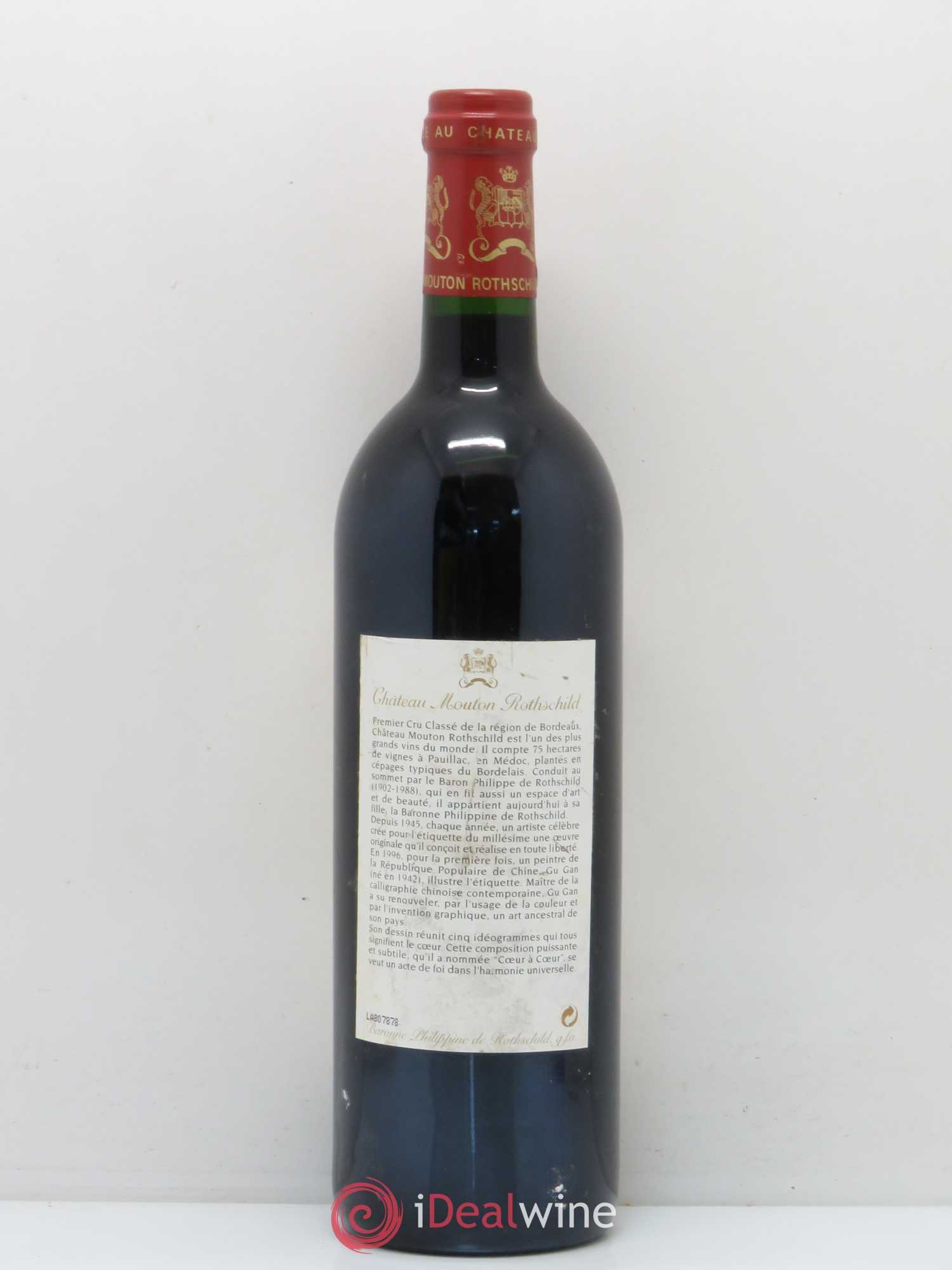 Château Mouton Rothschild 1er Grand Cru Classé 1996 - Lot de 1 bouteille - 1