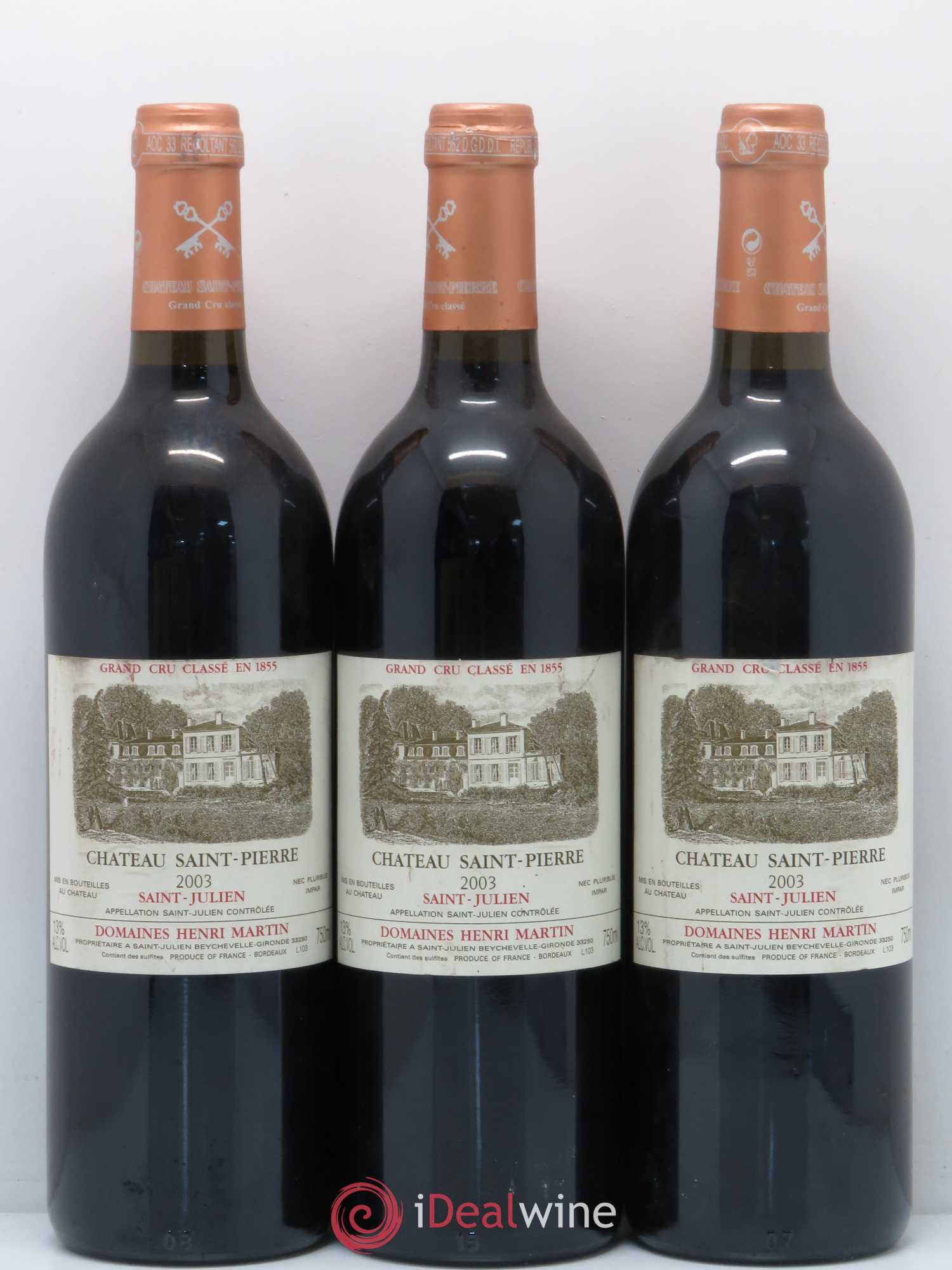 Château Saint-Pierre 4ème Grand Cru Classé 2003 - Lot de 6 bouteilles - 1