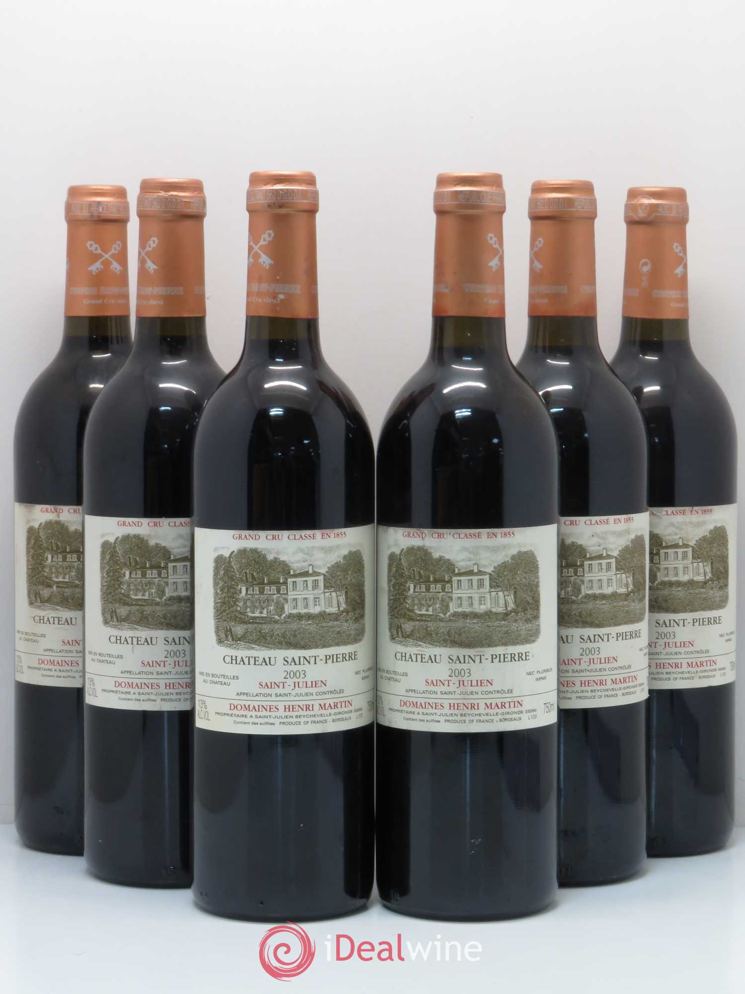 Château Saint-Pierre 4ème Grand Cru Classé 2003 - Lot de 6 bouteilles - 0