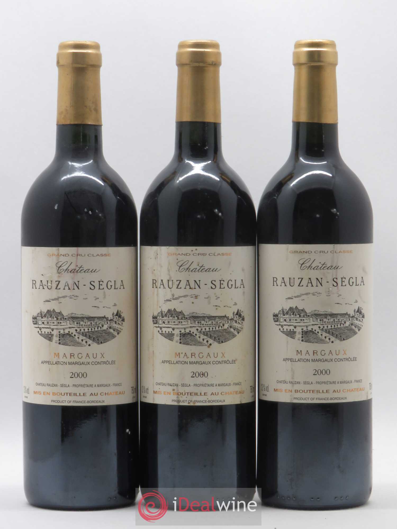 Château Rauzan Ségla Grand Cru Classé 2000 - Lot de 3 bouteilles - 0