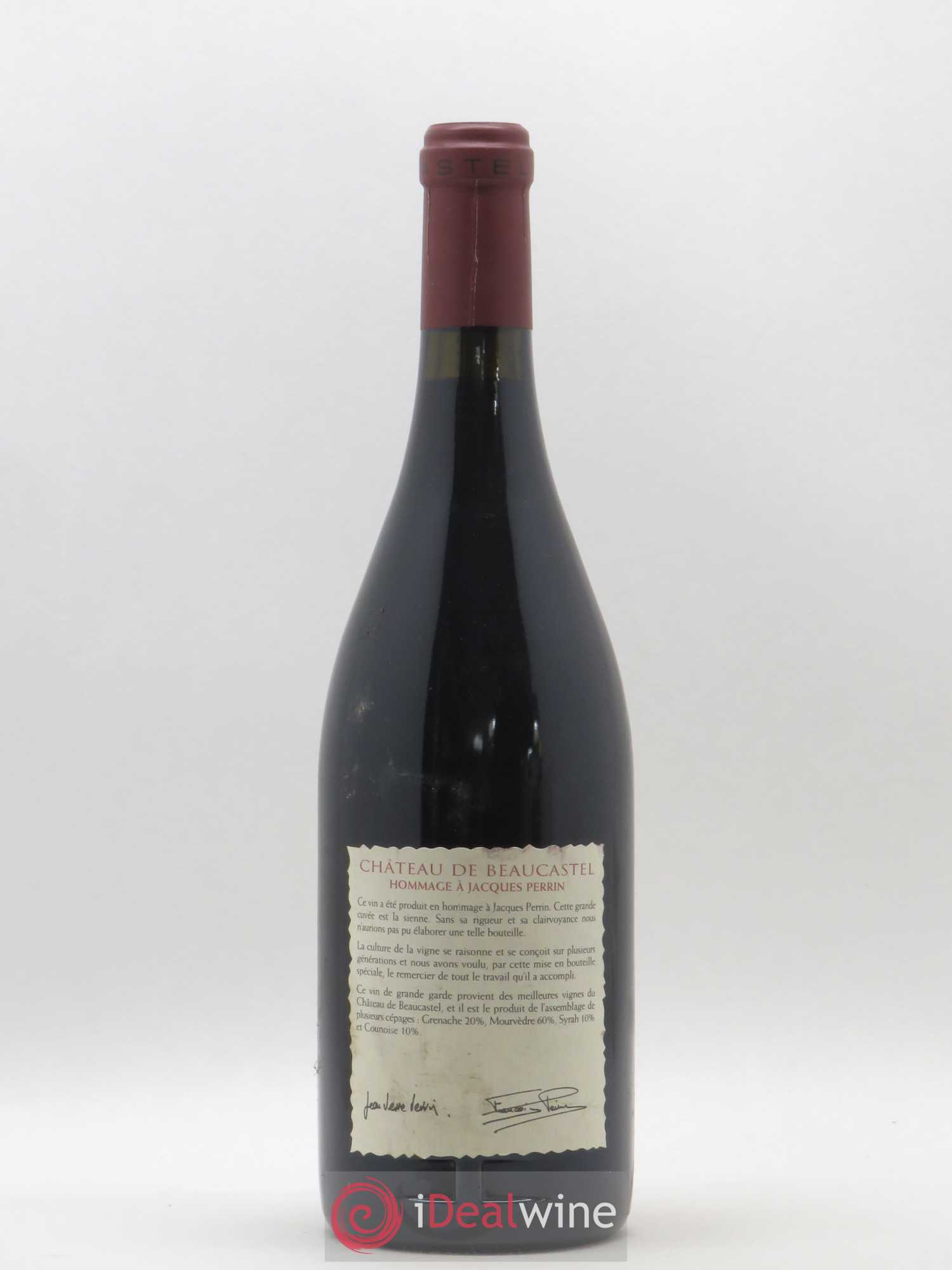 Châteauneuf-du-Pape Château de Beaucastel Hommage à Jacques Perrin Famille Perrin 2001 - Lot de 1 bouteille - 1