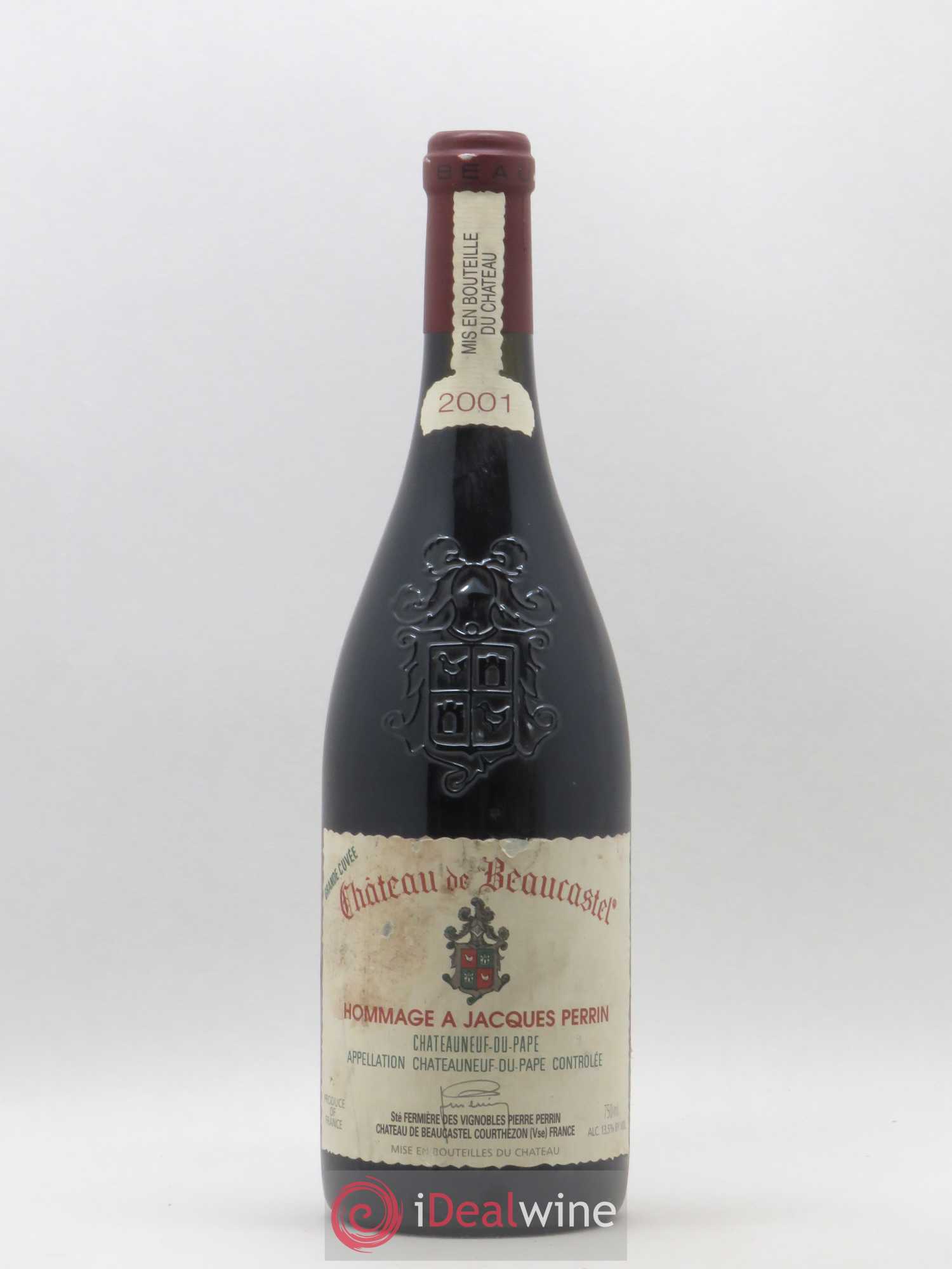 Châteauneuf-du-Pape Château de Beaucastel Hommage à Jacques Perrin Famille Perrin 2001 - Lot de 1 bouteille - 0