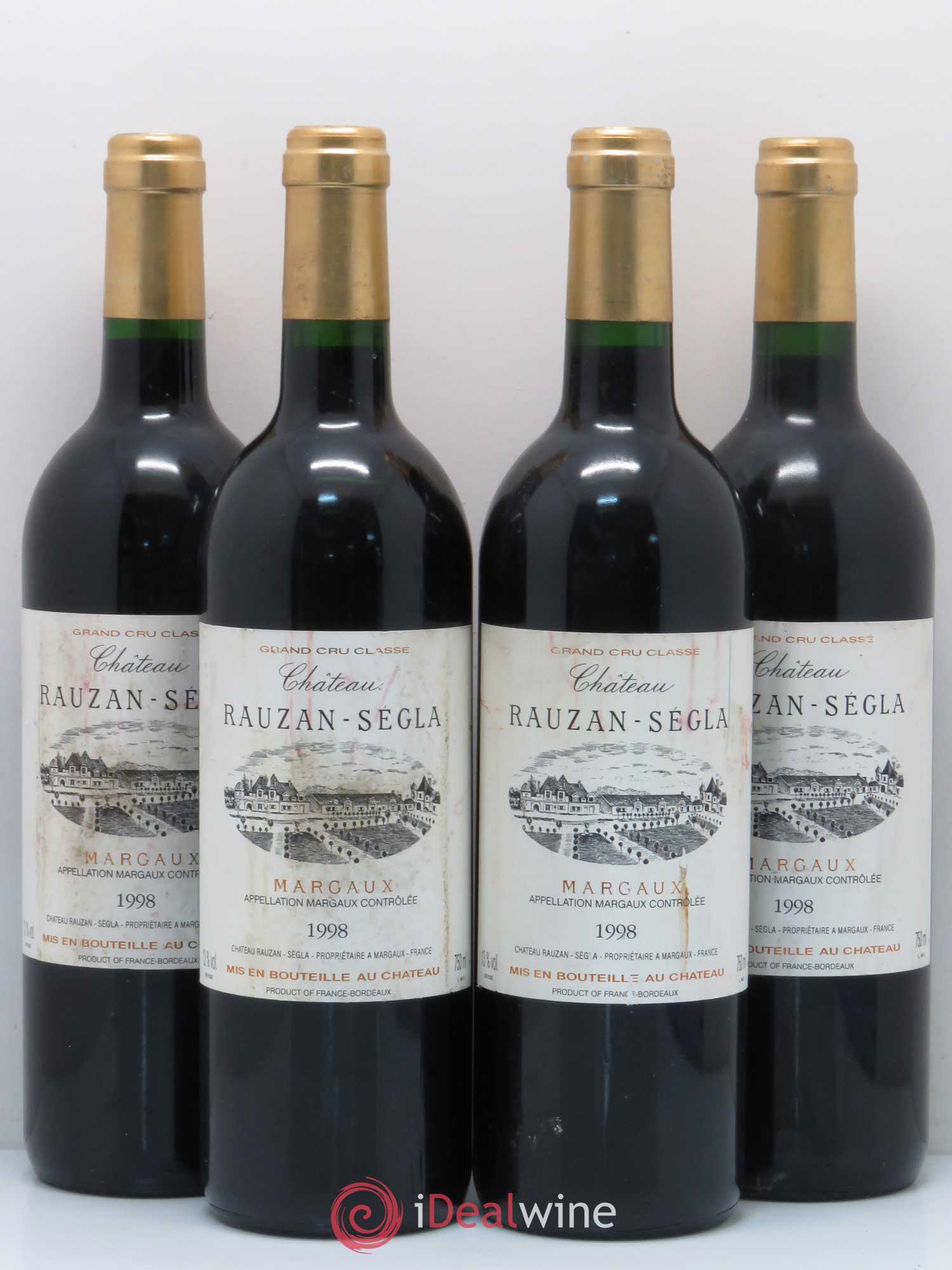 Château Rauzan Ségla Grand Cru Classé 1998 - Lot de 4 bouteilles - 0