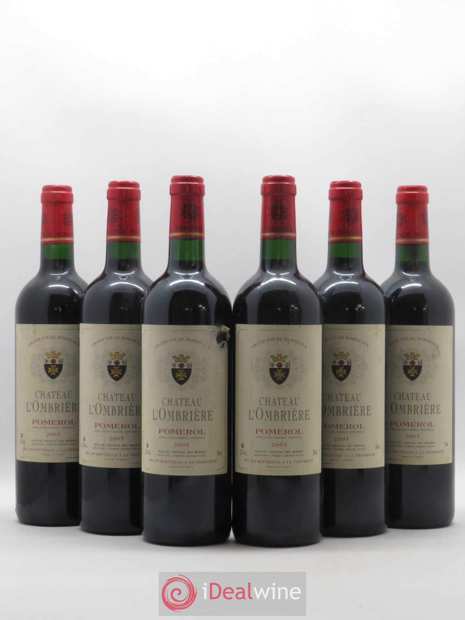 Pomerol Château l'Ombrière 2005 - Posten von 6 Flaschen - 0